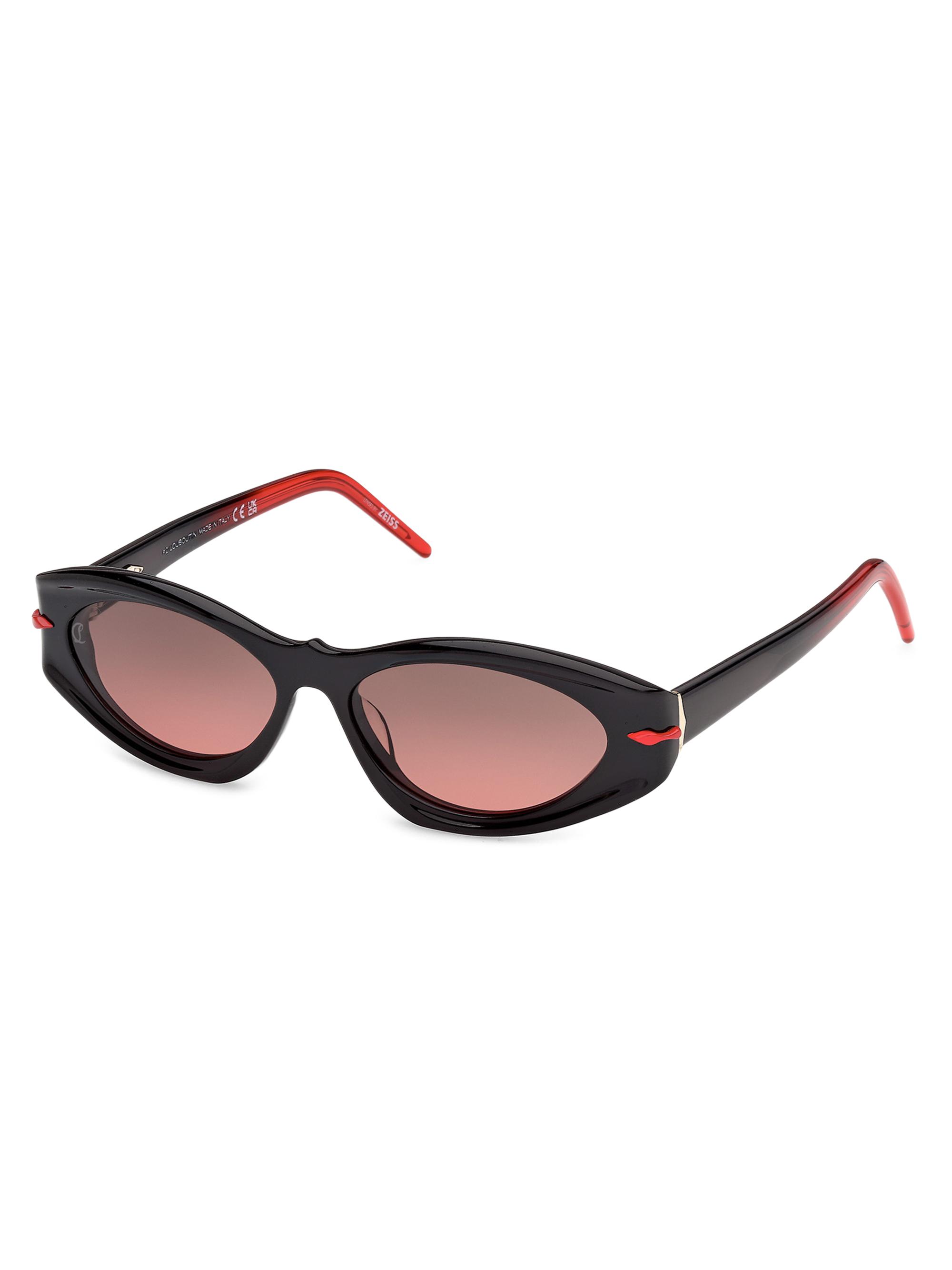 Christian Louboutin Women's 55MM Cat-Eye Sunglasses - Black Red - Women's Accessories