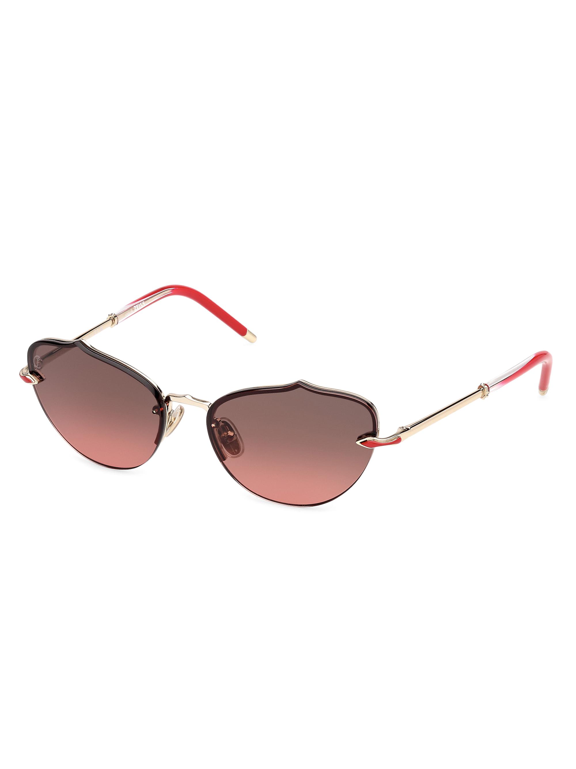 Christian Louboutin Women's 59MM Cat-Eye Sunglasses - Gold Red