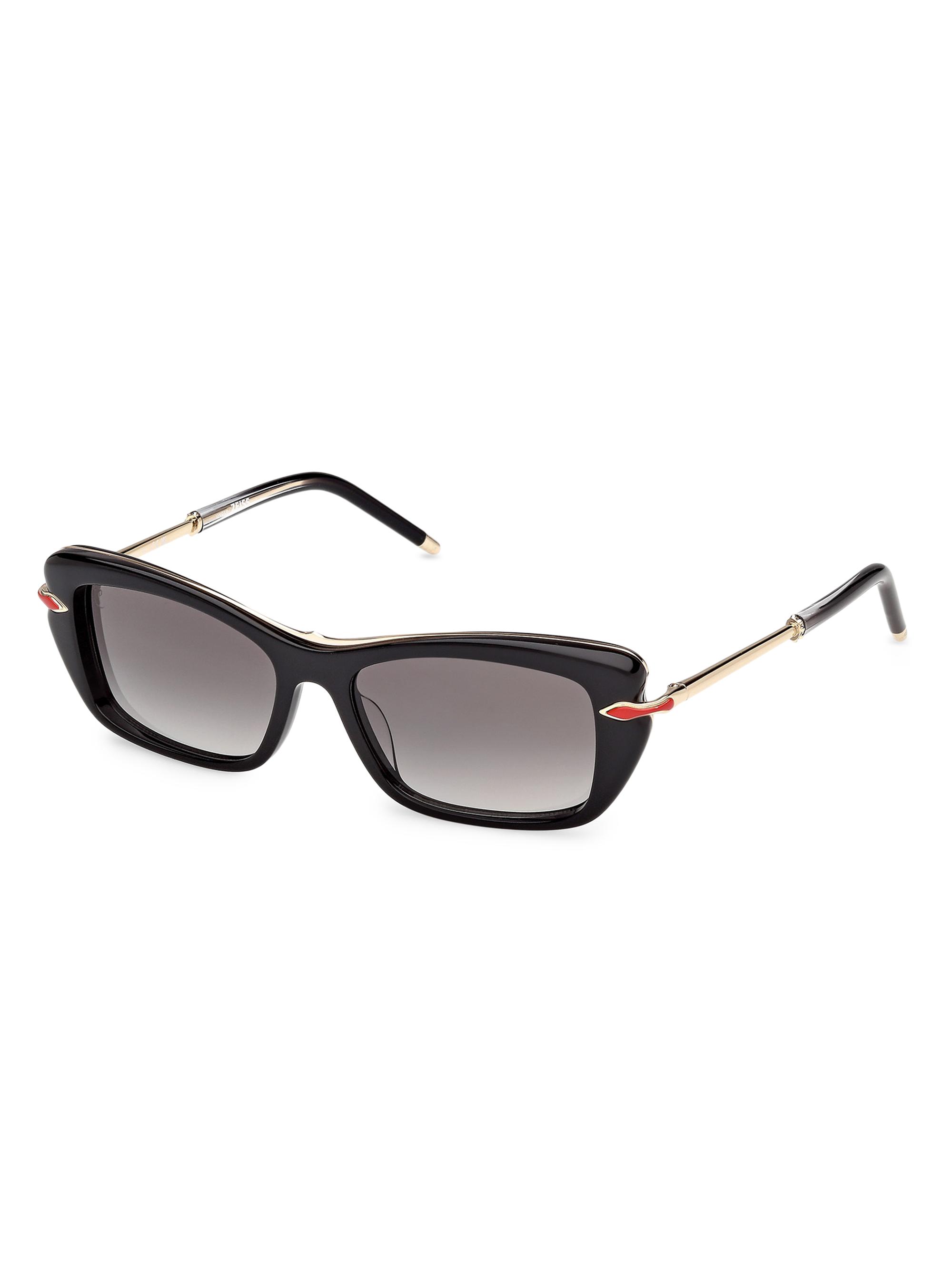 Christian Louboutin Women's 53MM Rectangular Sunglasses - Gold Black