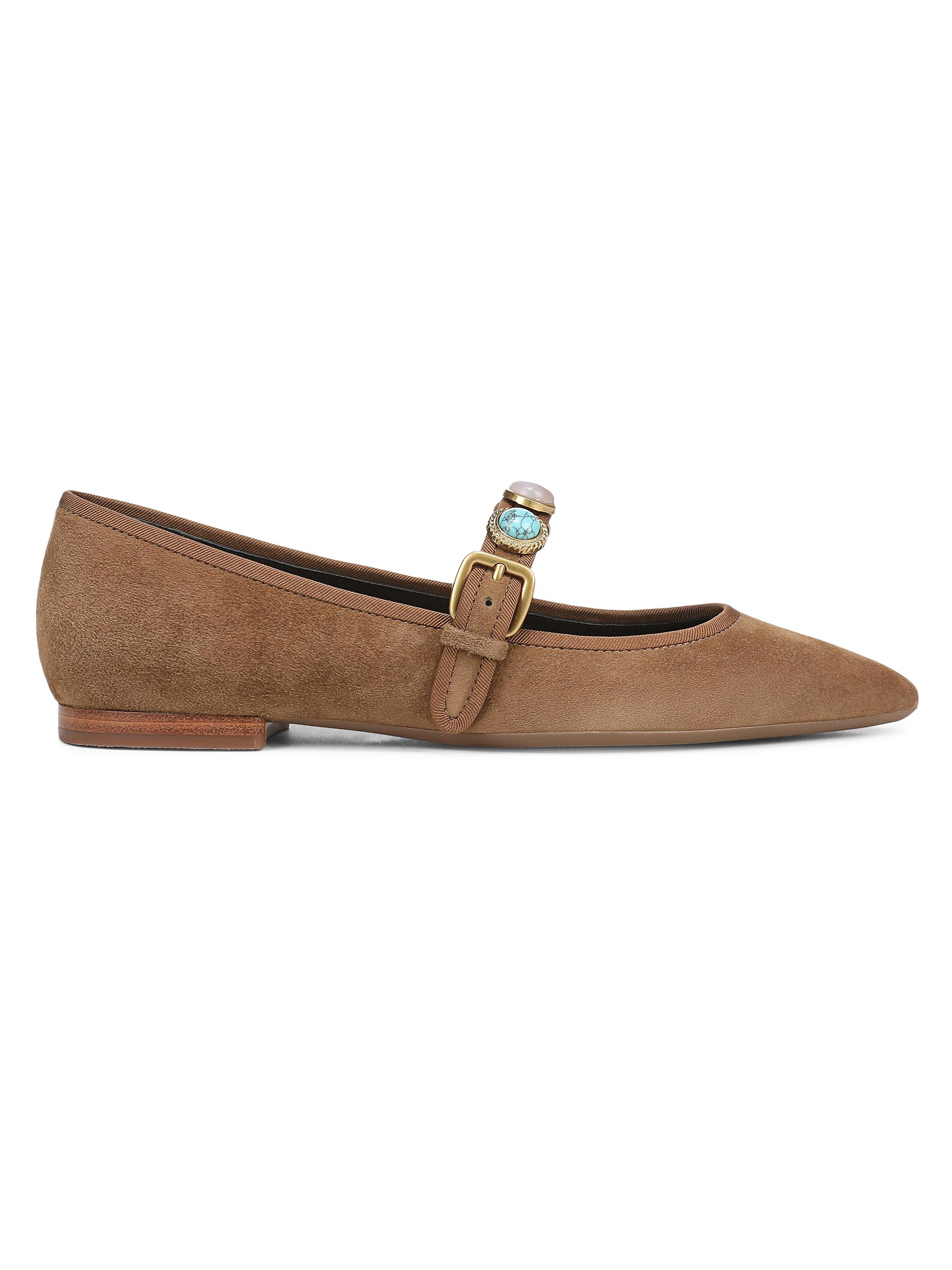 Veronica Beard Women's Selene Charms Suede Ballerina Flats - Chestnut | Thumbnail 9