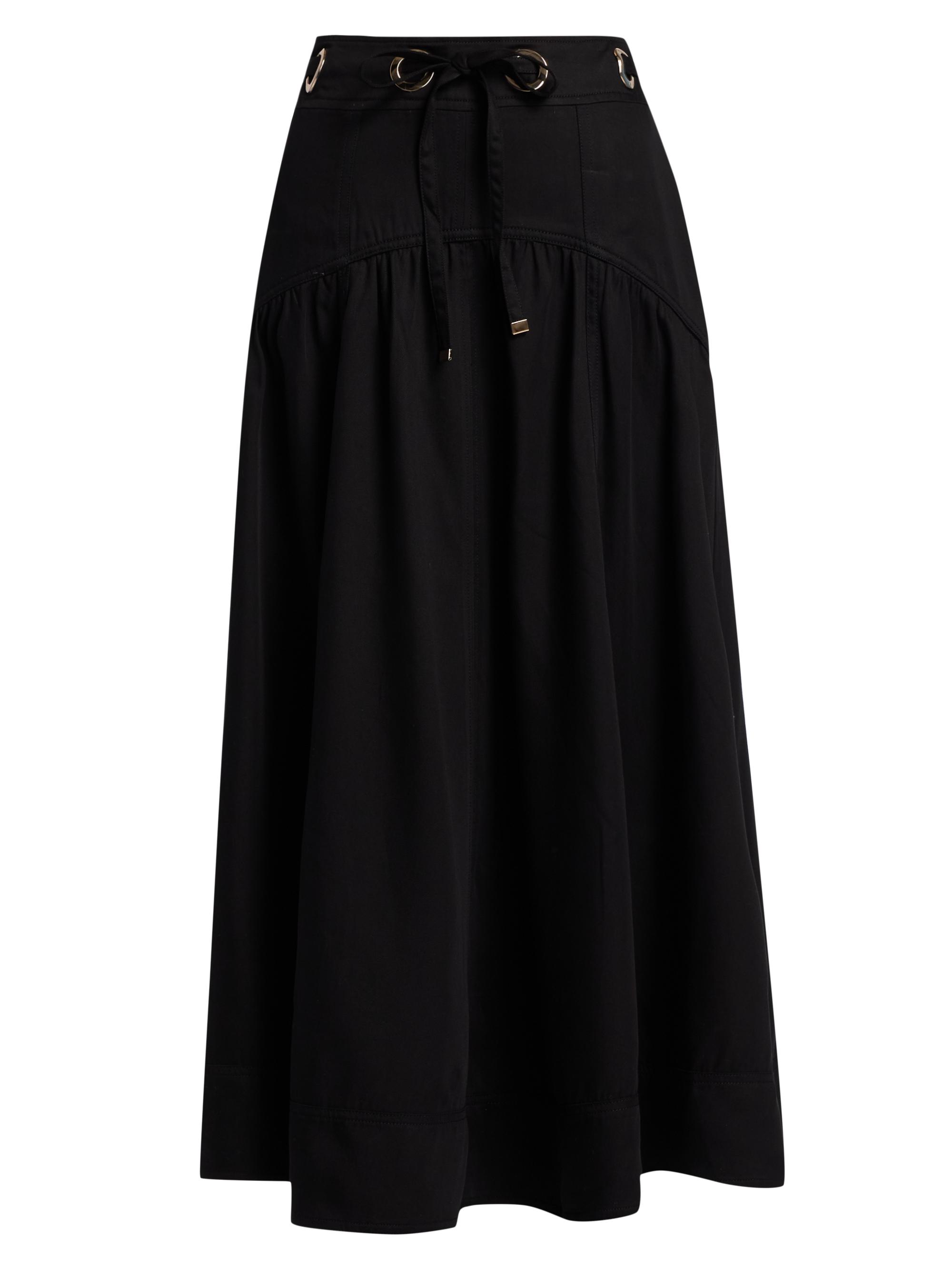 ba & sh Women's Ponia A-Line High-Rise Midi-Skirt - Noir - Women's Clothing