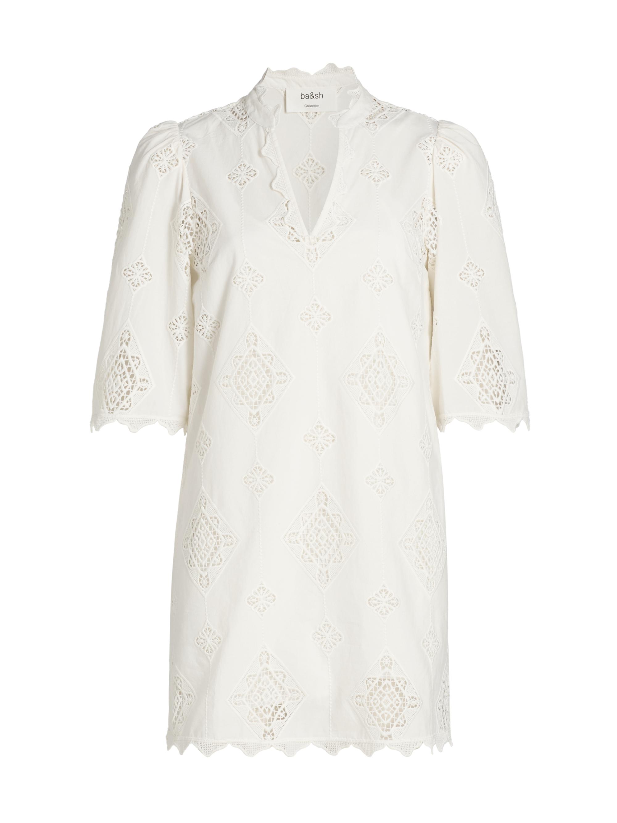 ba & sh Women's Malo Embroidered Scalloped-Hem Minidress - Ecru