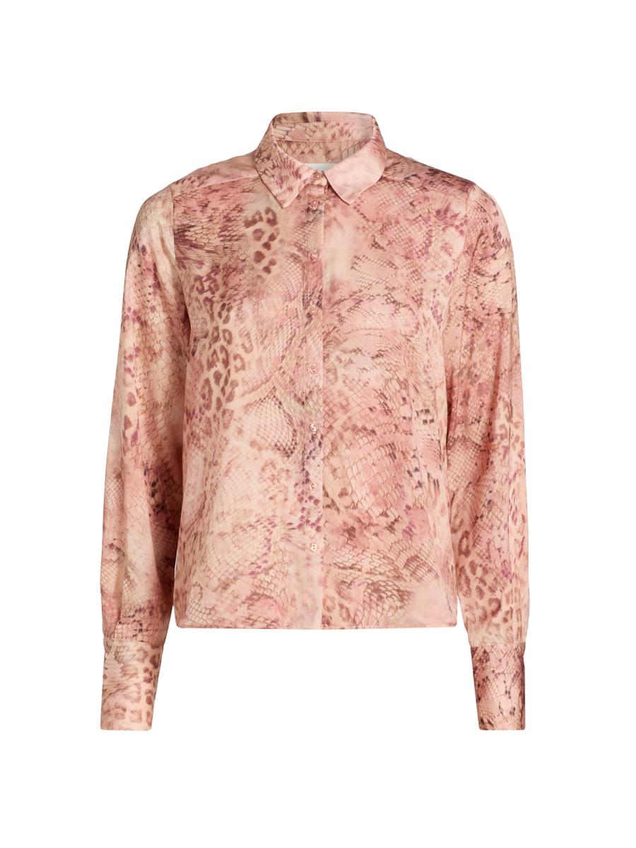 Ba&sh Women's Cornelia Snakeskin Print Shirt In Pink