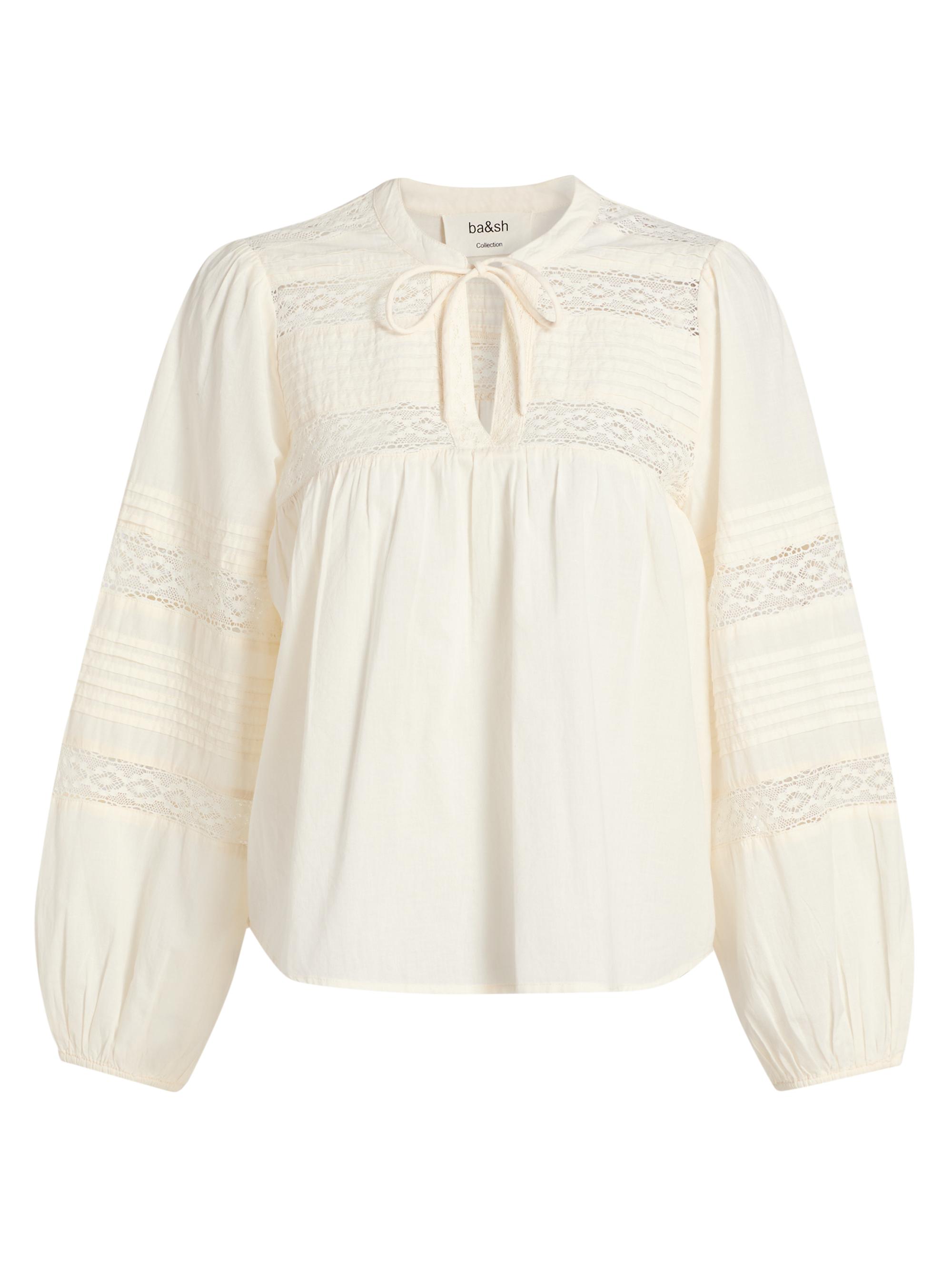 ba & sh Women's Nami Lace Insert Cotton Blouse - Ecru