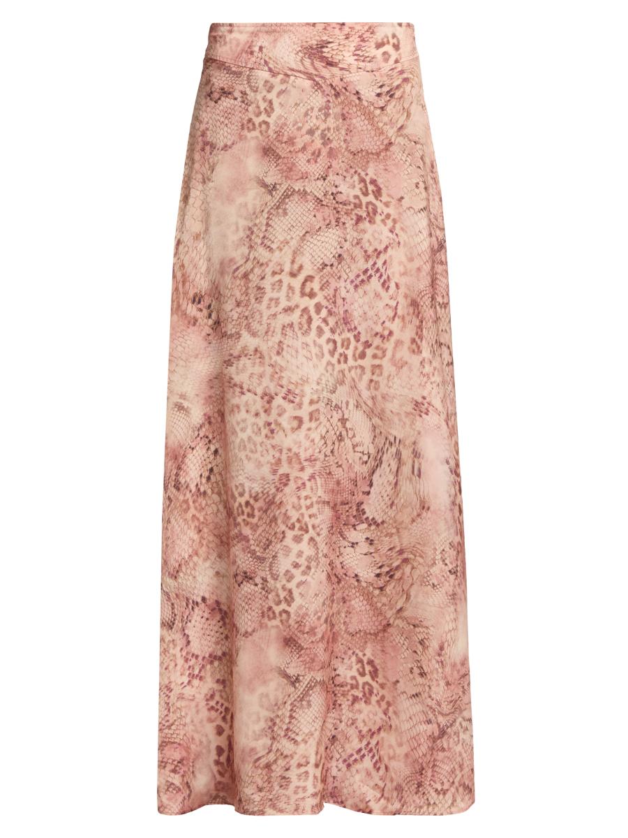 Ba&sh Women's Ciria Snakeskin Print Maxi Skirt In Pink