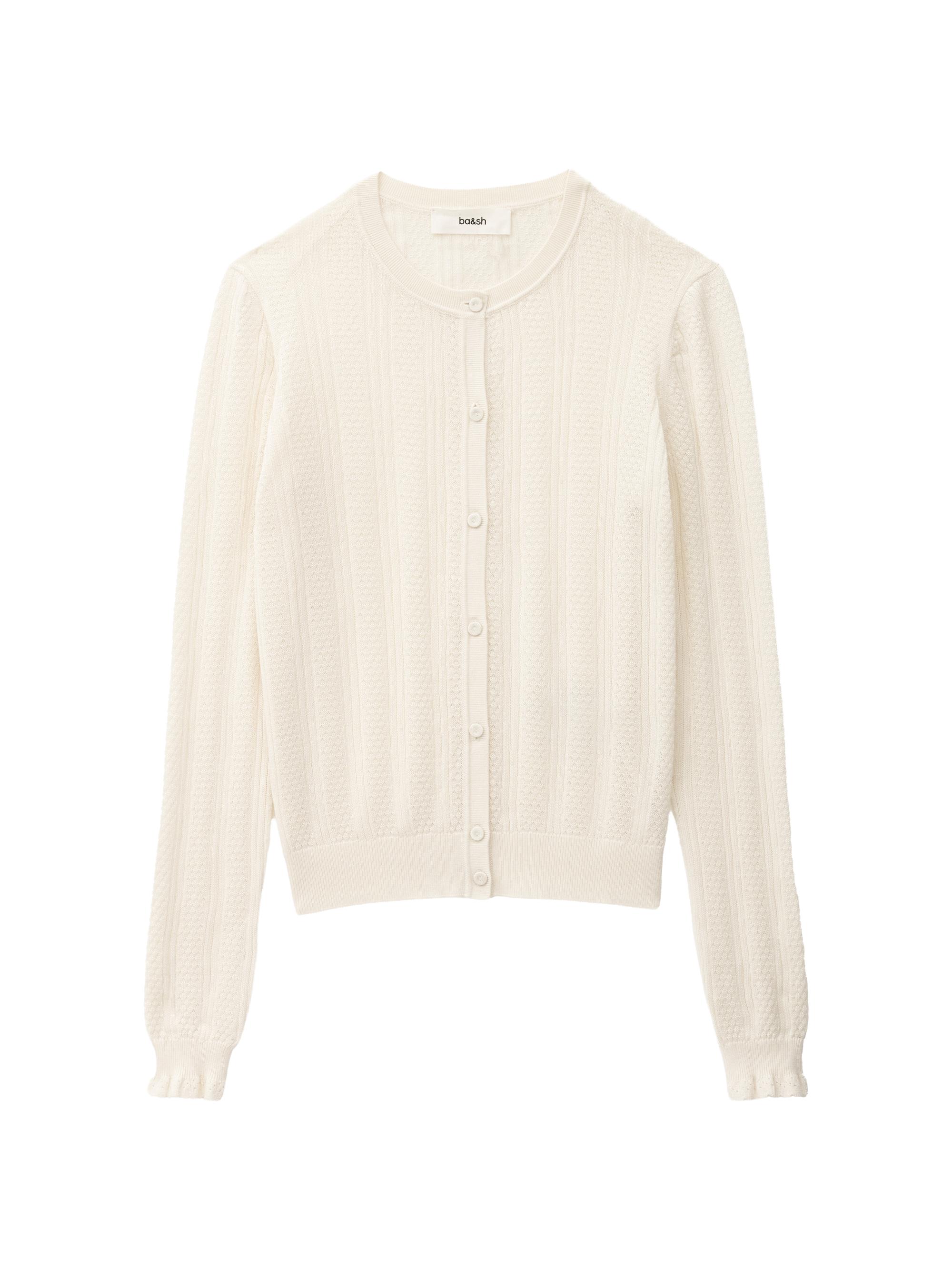 ba & sh Women's Viviana Pointelle-Knit Cardigan - Ecru