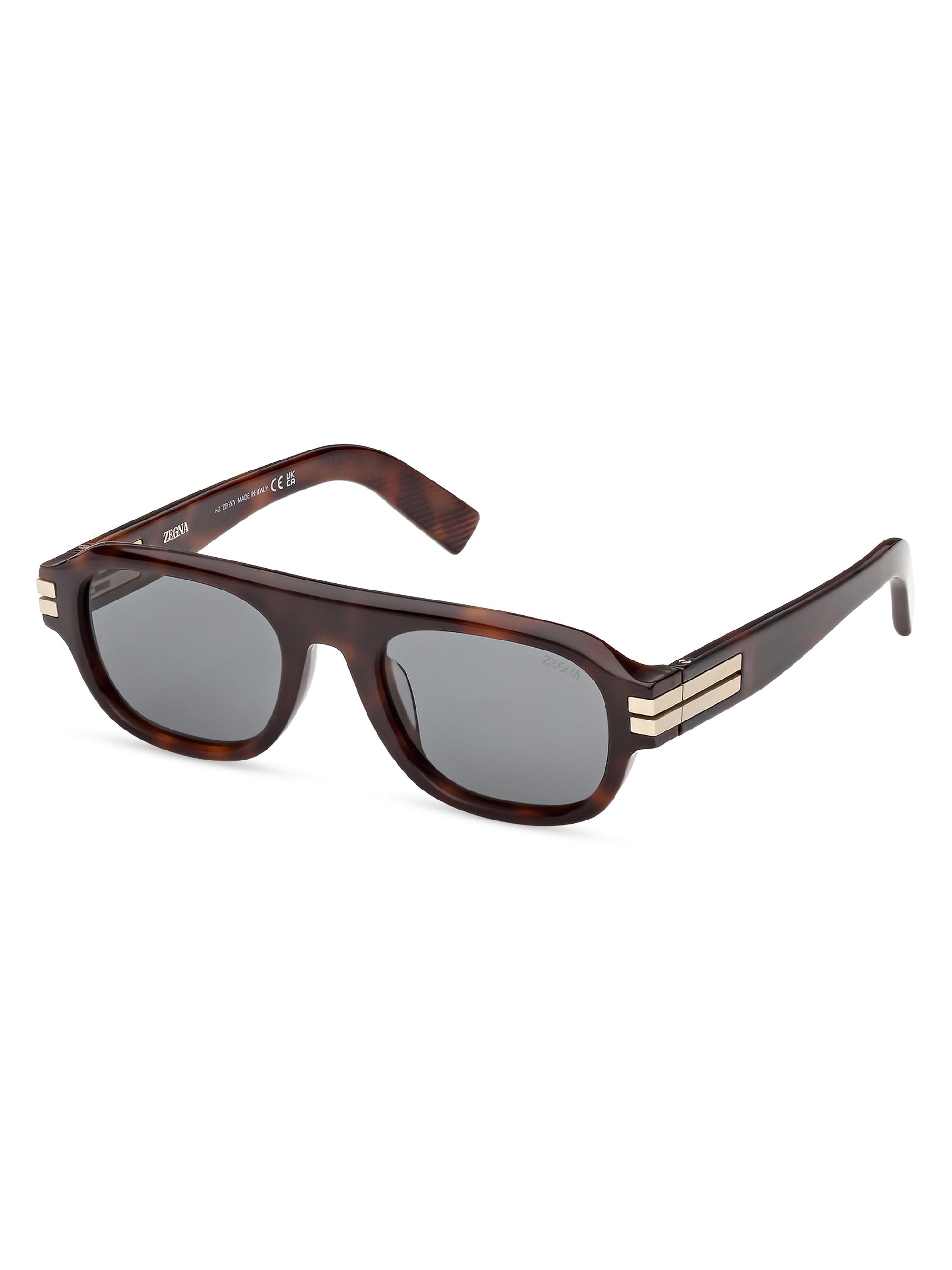 ZEGNA Men's 52MM Oval Sunglasses - Brown Grey