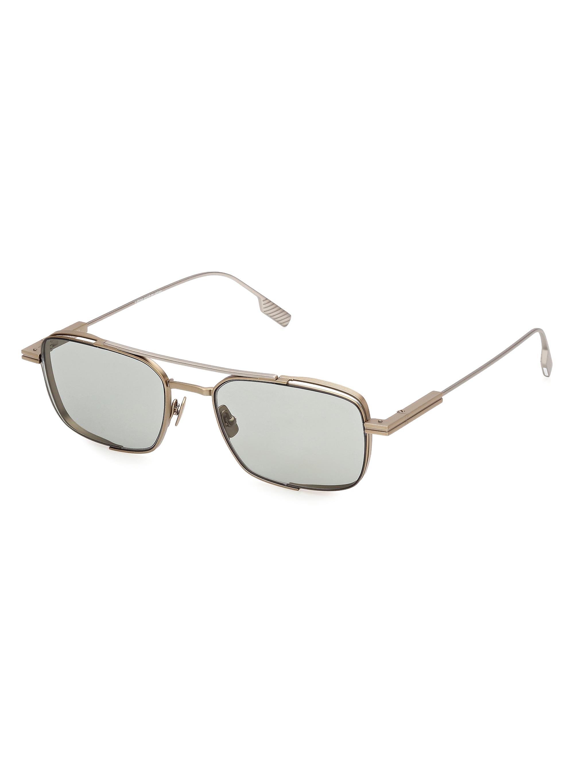 ZEGNA Men's 54MM Aviator Sunglasses - Gold Green