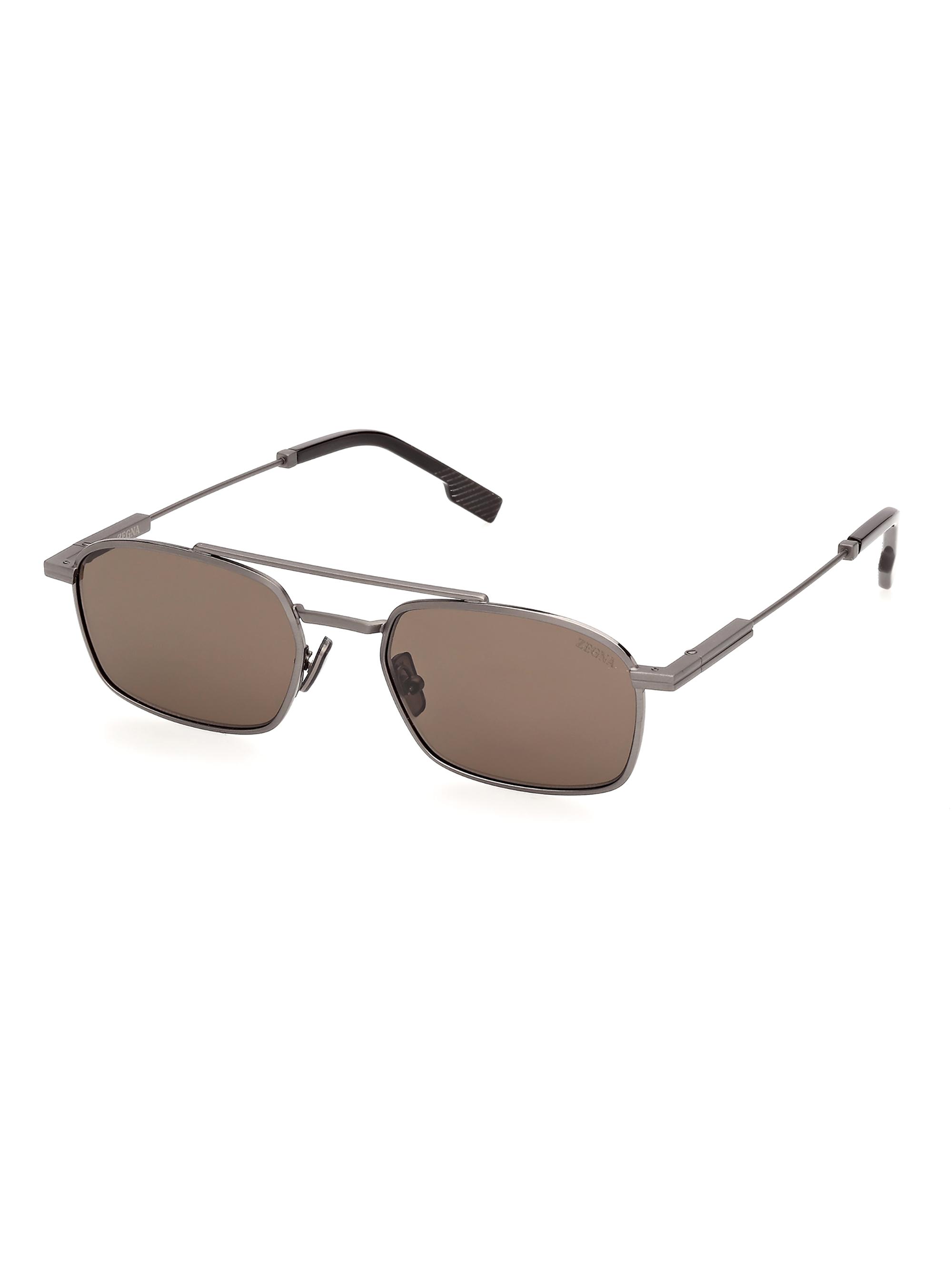 ZEGNA Men's 54MM Rectangular Sunglasses - Grey Brown