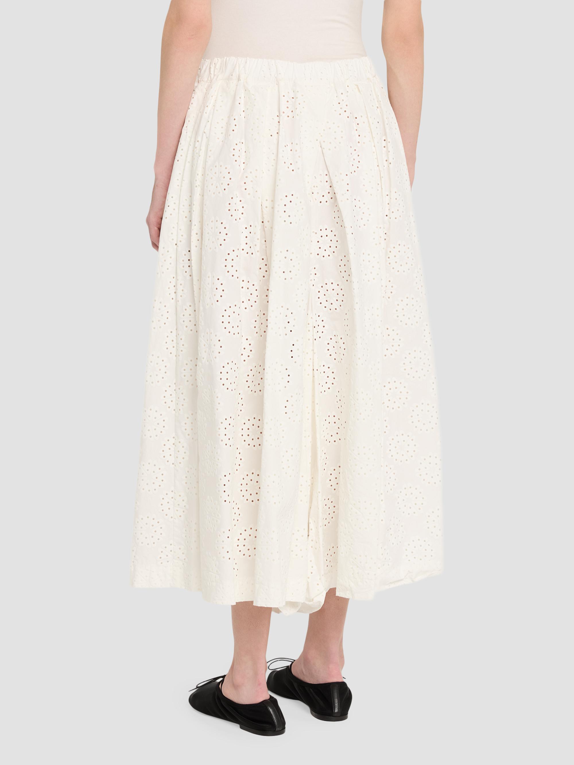 Comme des Garçons Women's Pleated Cotton Wide-Leg Pants - Off White | Thumbnail 3