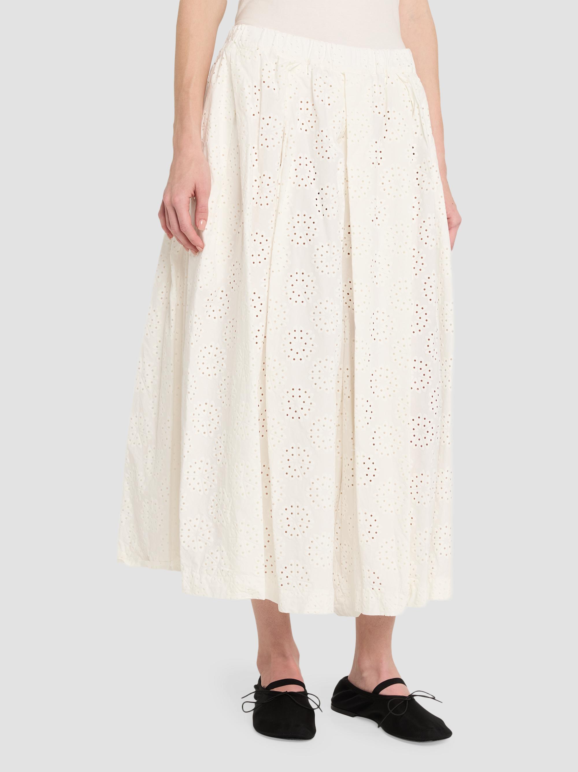 Comme des Garçons Women's Pleated Cotton Wide-Leg Pants - Off White | Thumbnail 4
