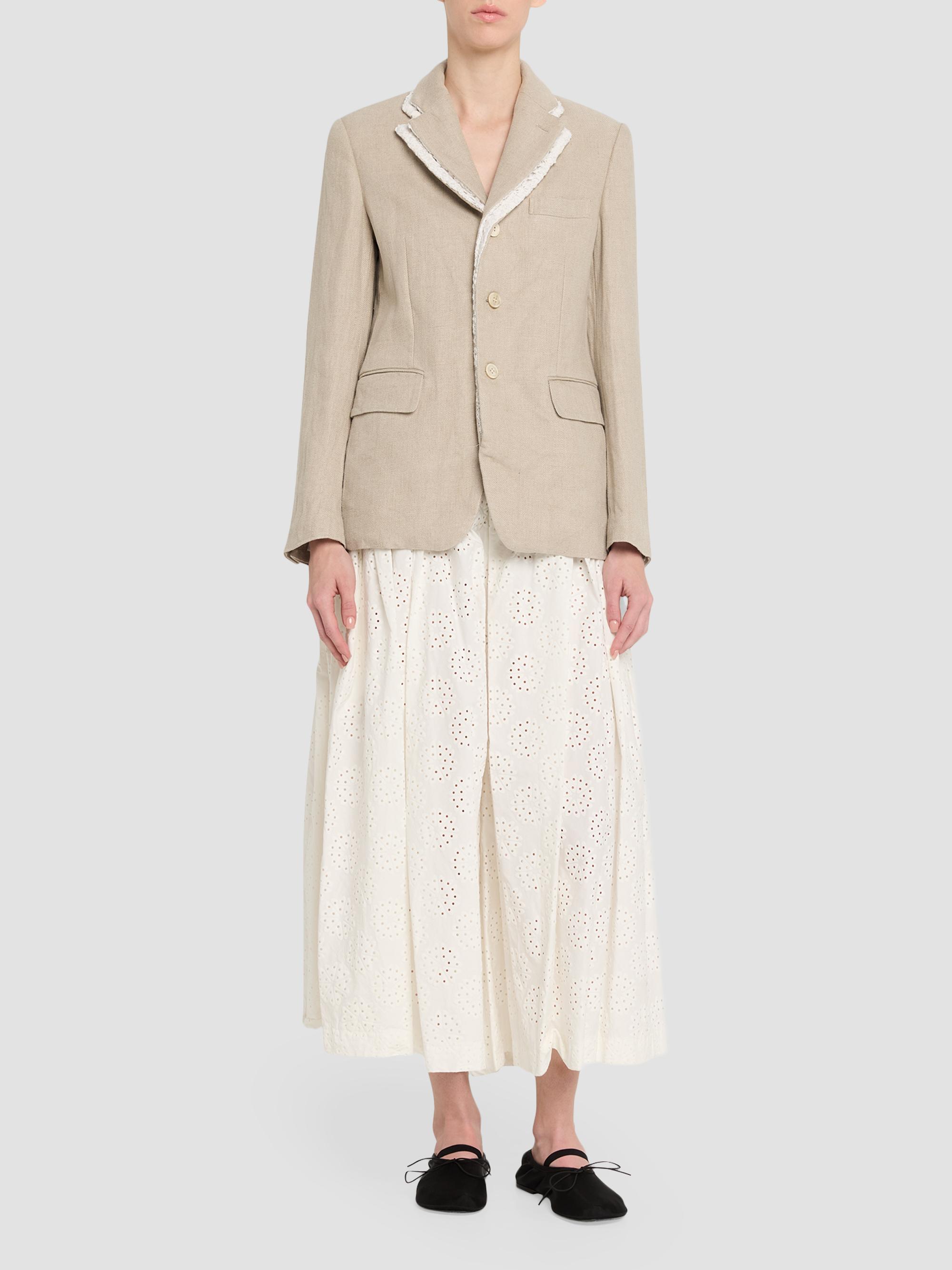 Comme des Garçons Women's Pleated Cotton Wide-Leg Pants - Off White | Thumbnail 2
