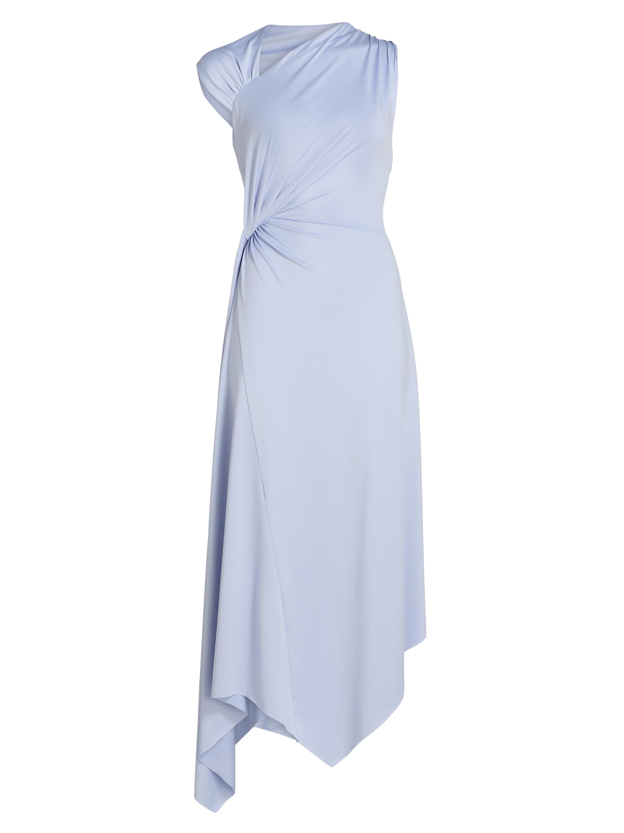 Victoria Beckham Women's Asymmetric Knotted Midi-Dress - Cloud Blue | Thumbnail 8