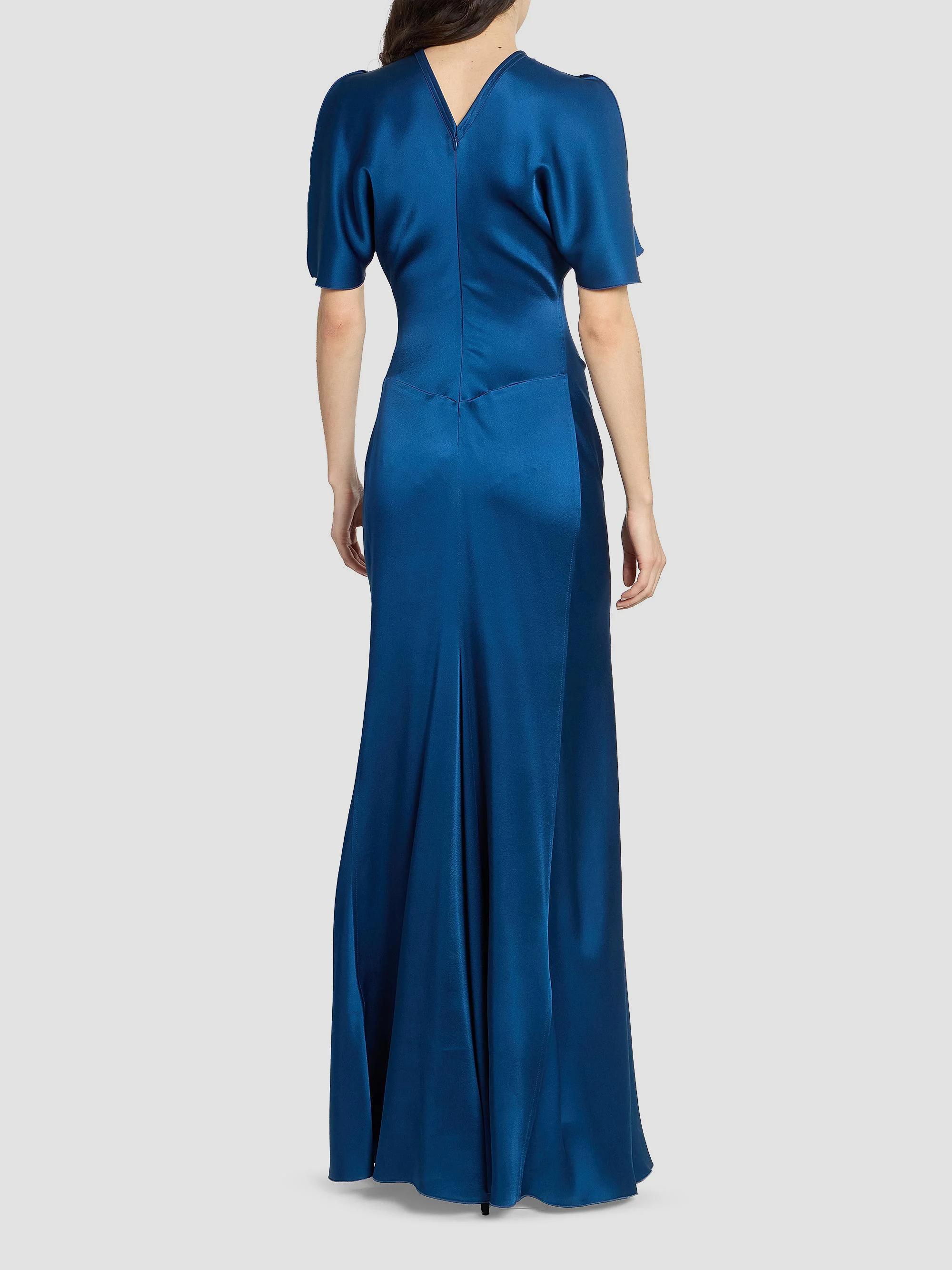 Victoria Beckham Satin Gathered Waist Maxi Dress | Saks Fifth Avenue