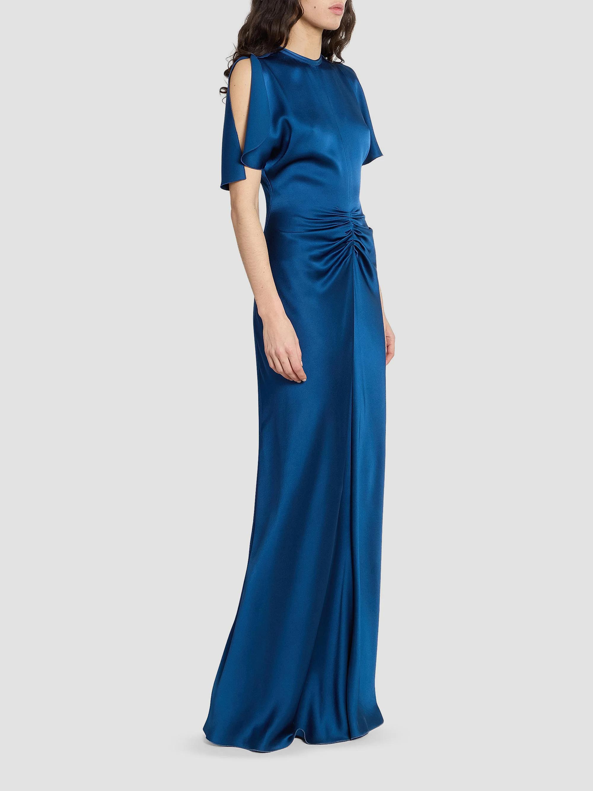 Victoria Beckham Satin Gathered Waist Maxi Dress | Saks Fifth Avenue