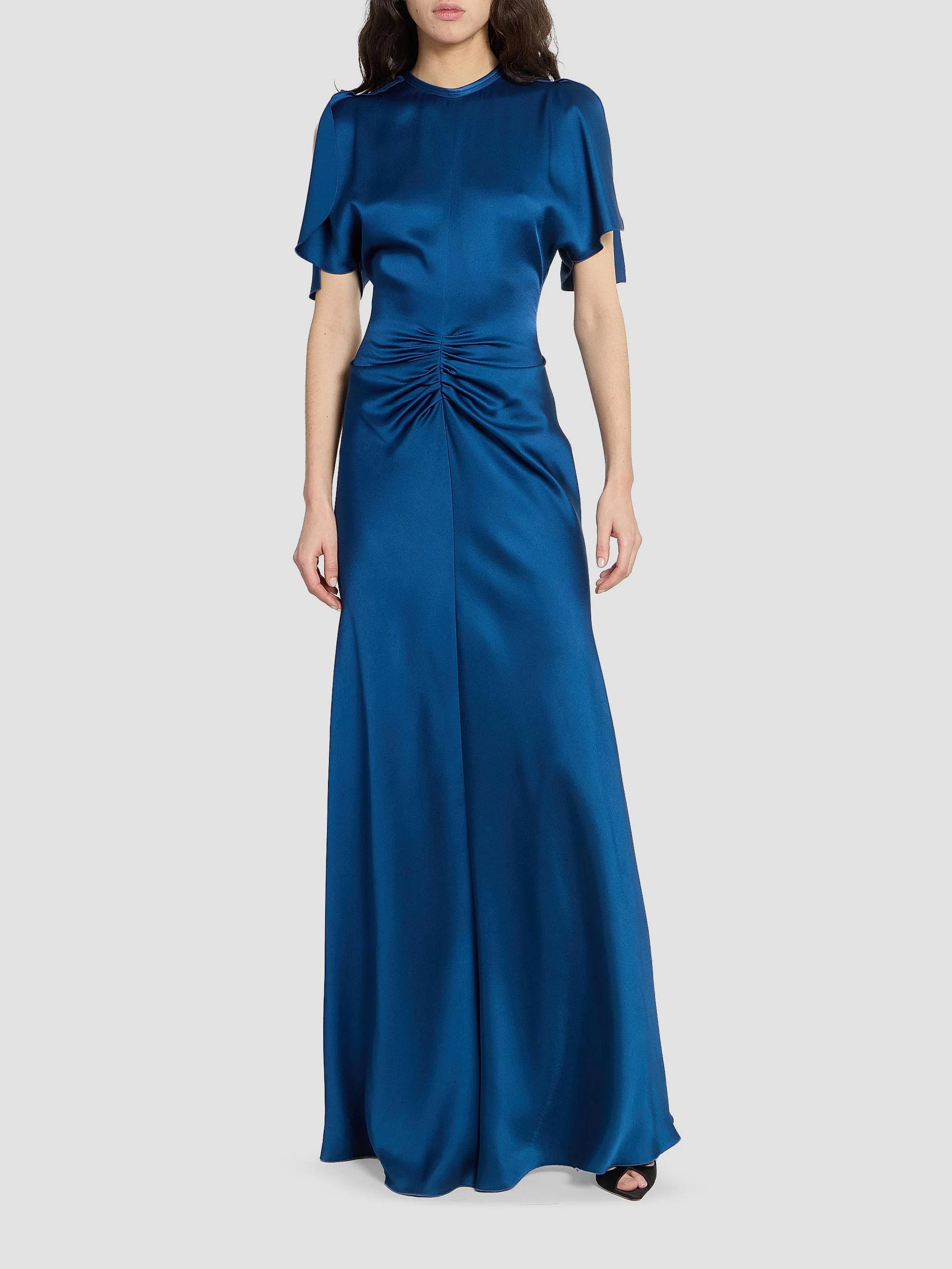 VICTORIA BECKHAM サテンロングドレス Victoria Beckham Satin Gathered Waist Maxi Dress | Saks Fifth Avenue