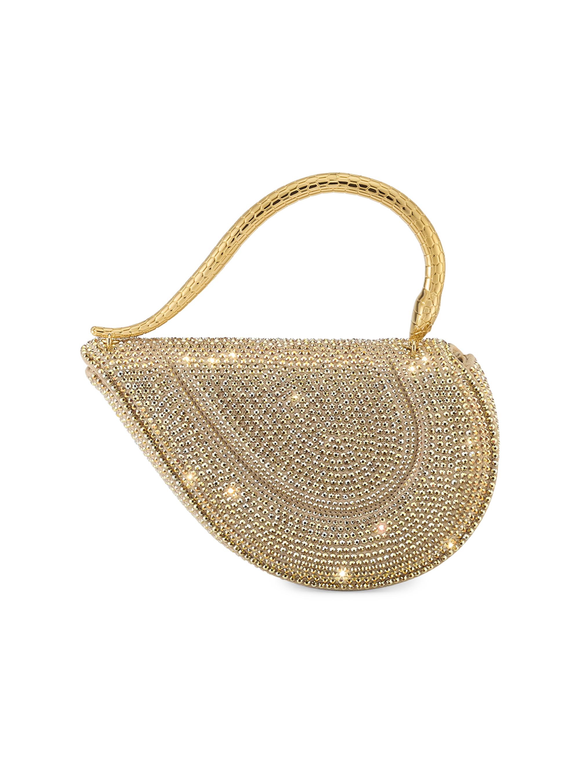 BVLGARI Women's Serpenti Crystal-Embellished Leather Top Handle Bag - Gold