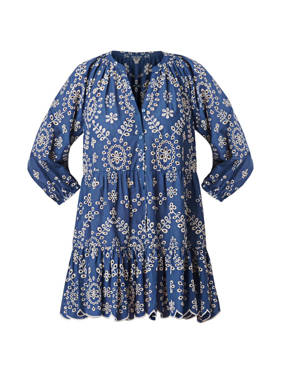Shoshanna Women's Floral Cotton Button-front Minidress In Blue