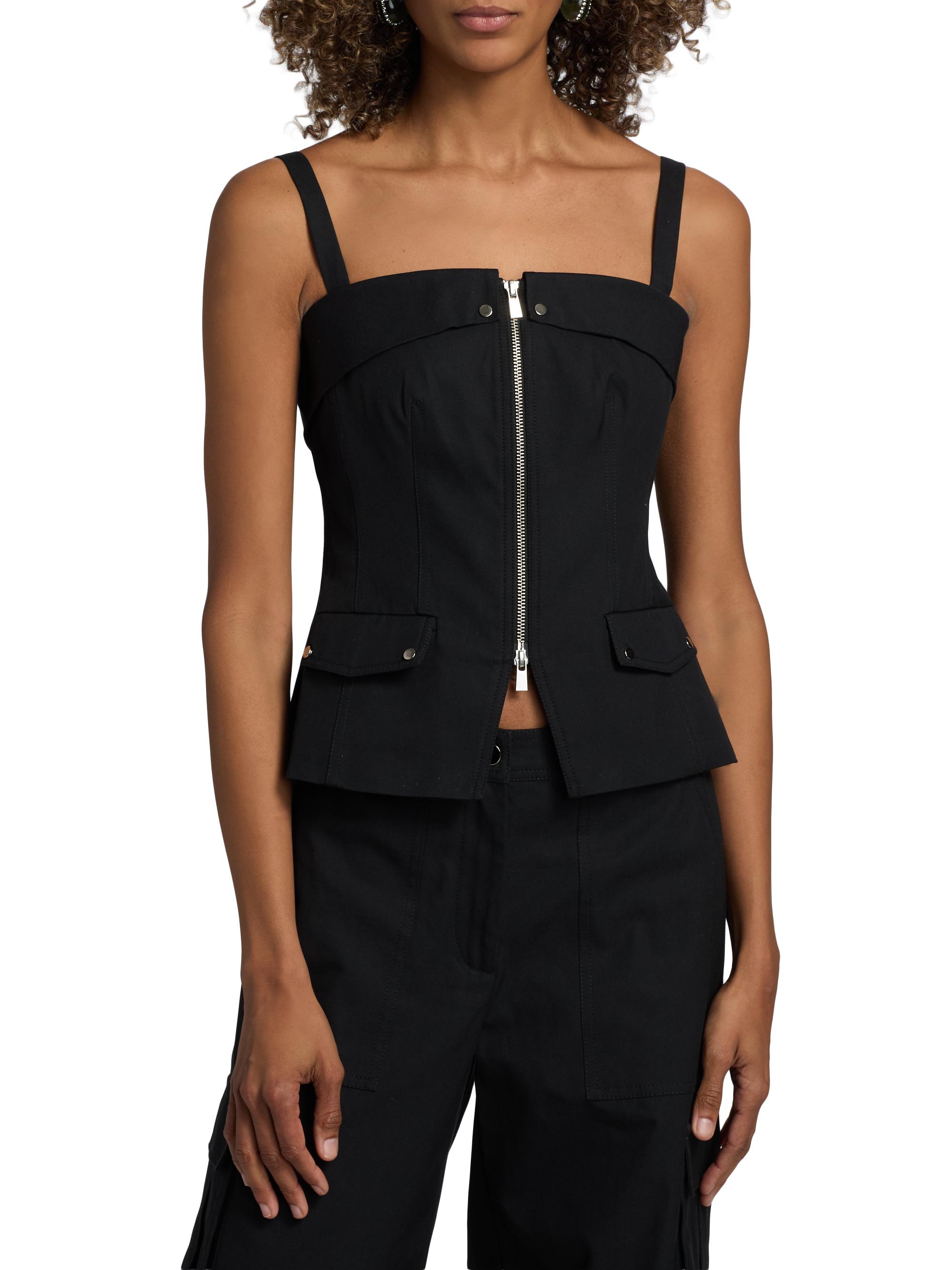 Toccin Jayden Zip-Front Moto Top | Saks Fifth Avenue