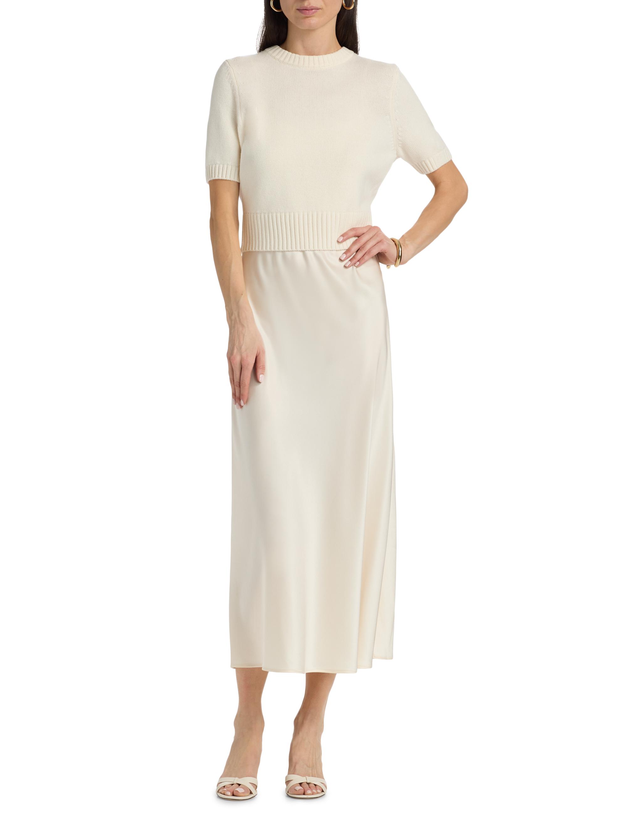 Toccin Fleur Mixed-Media Midi-Dress | Saks Fifth Avenue