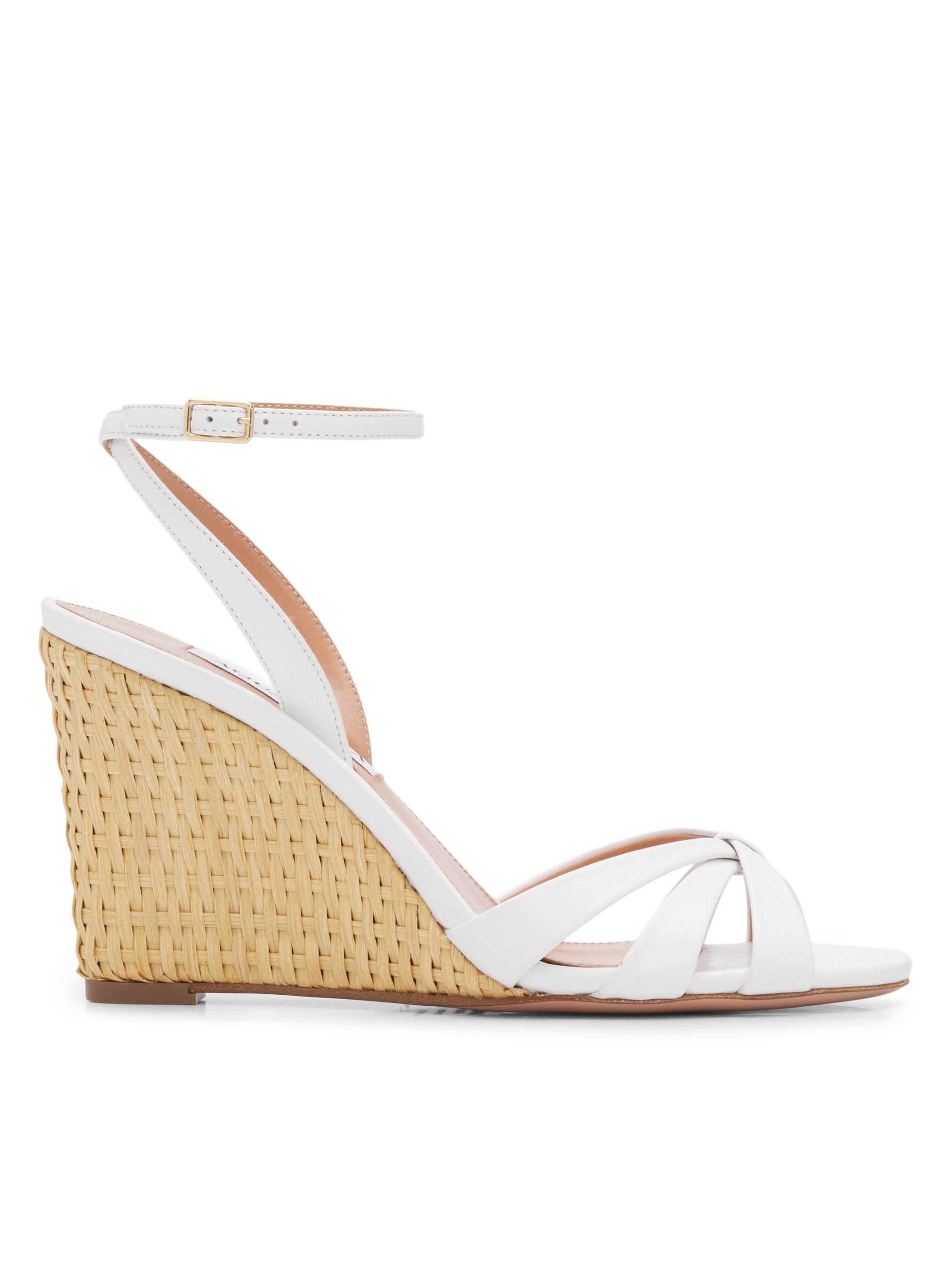 Women's Tati 85MM Leather Espadrille Wedge Sandals - White