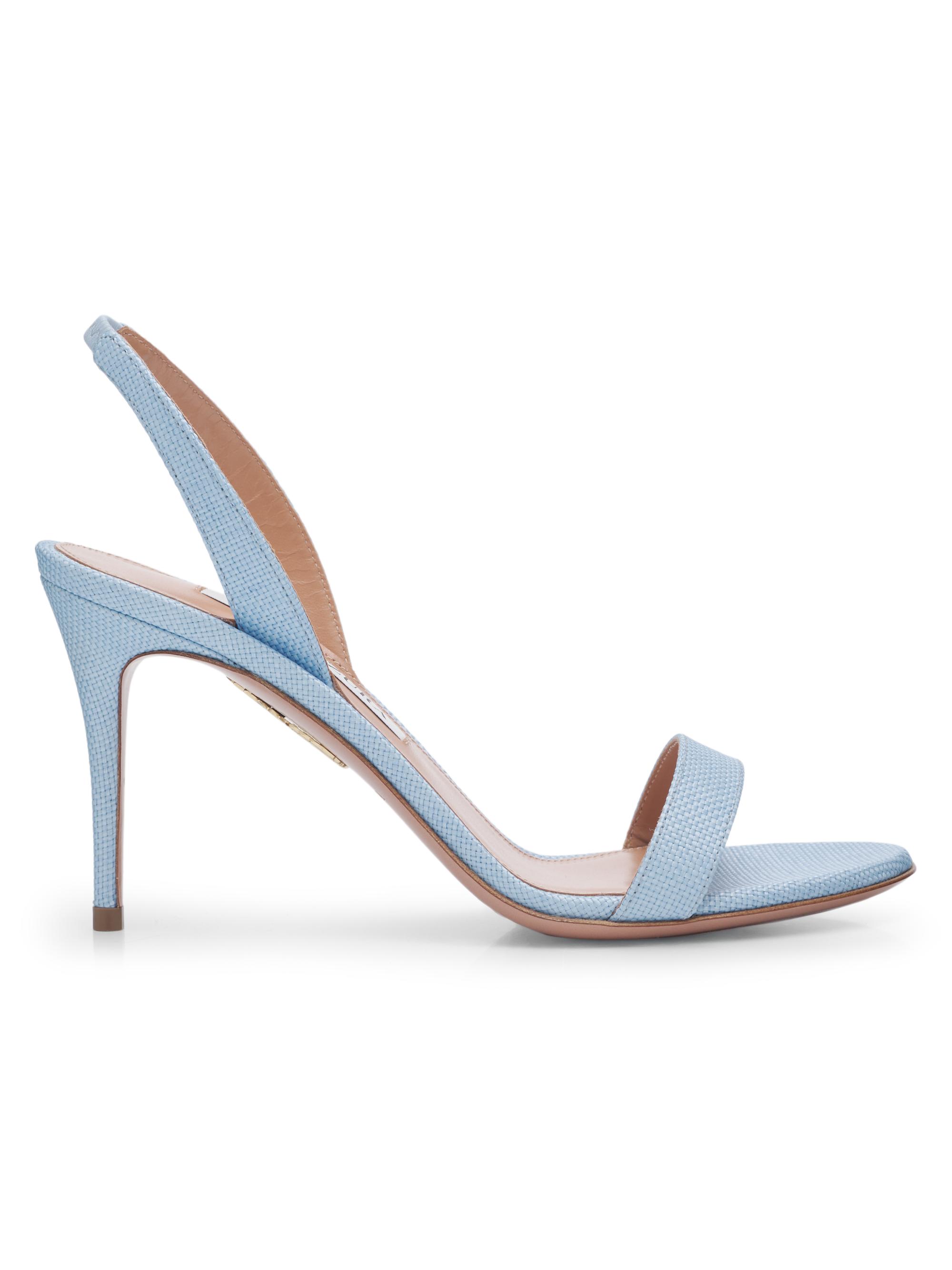 Aquazzura Women's So Nude 85MM Slingback Sandals - Baby Blue