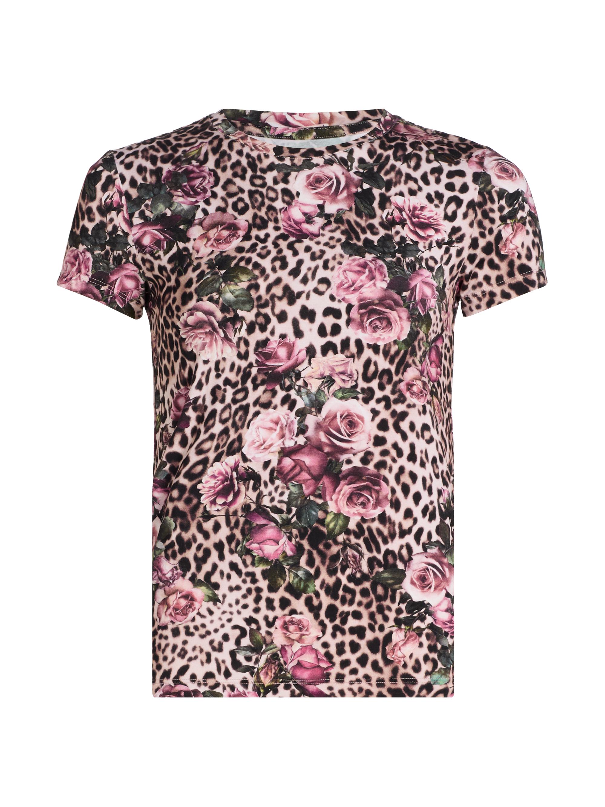L'AGENCE Women's Ressi Floral & Leopard Print T-Shirt - Multi Rose Cheetah