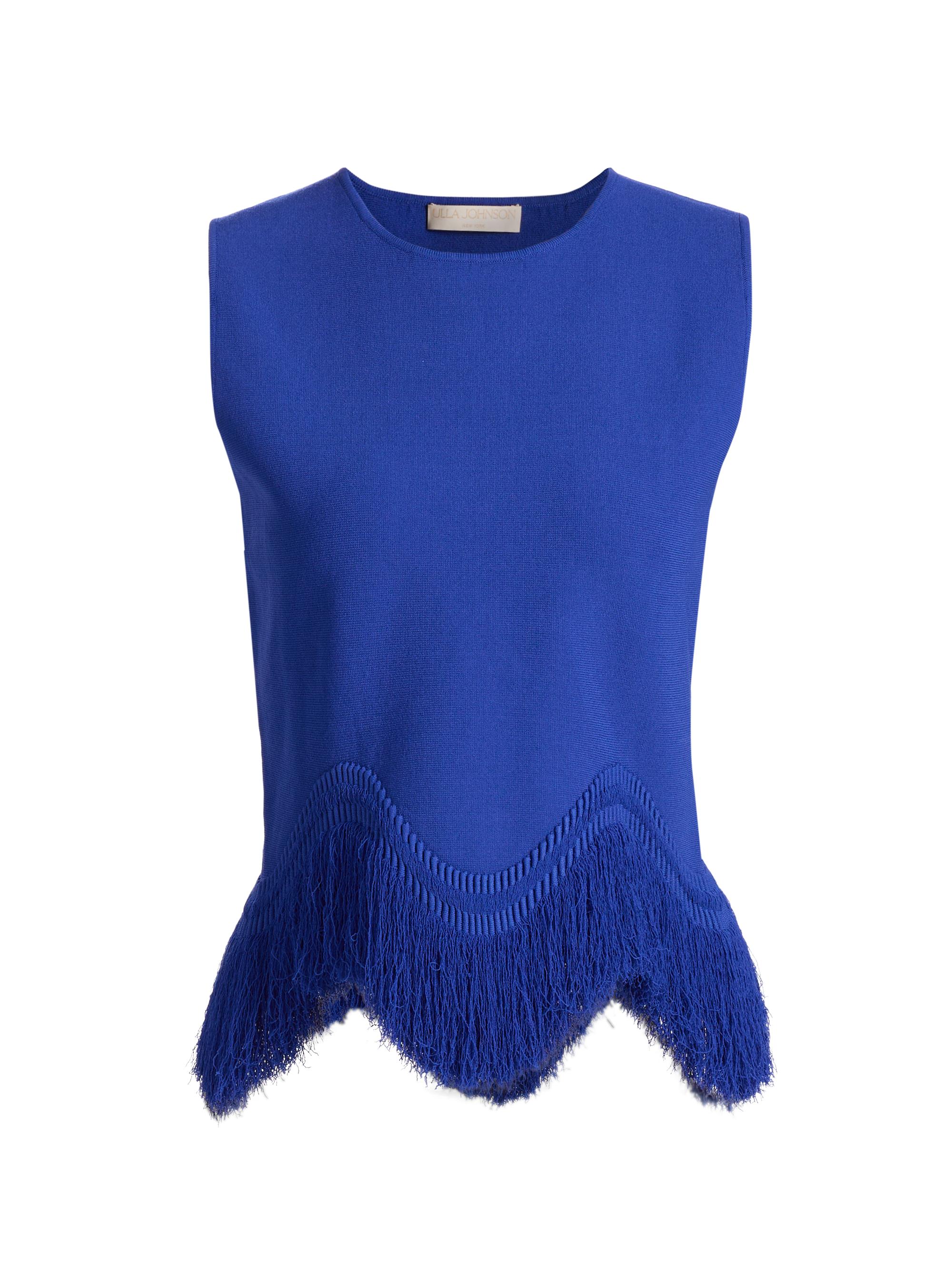 Ulla Johnson Women's Koa Sleeveless Fringe Top - Cobalt