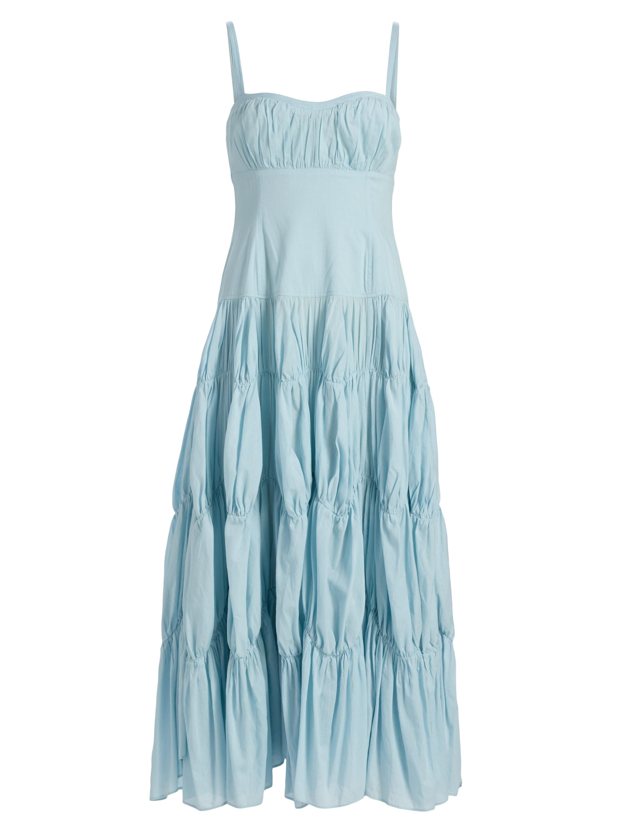 Ulla Johnson Women's Emmalina Smocked Cotton Midi-Dress - Adriatic