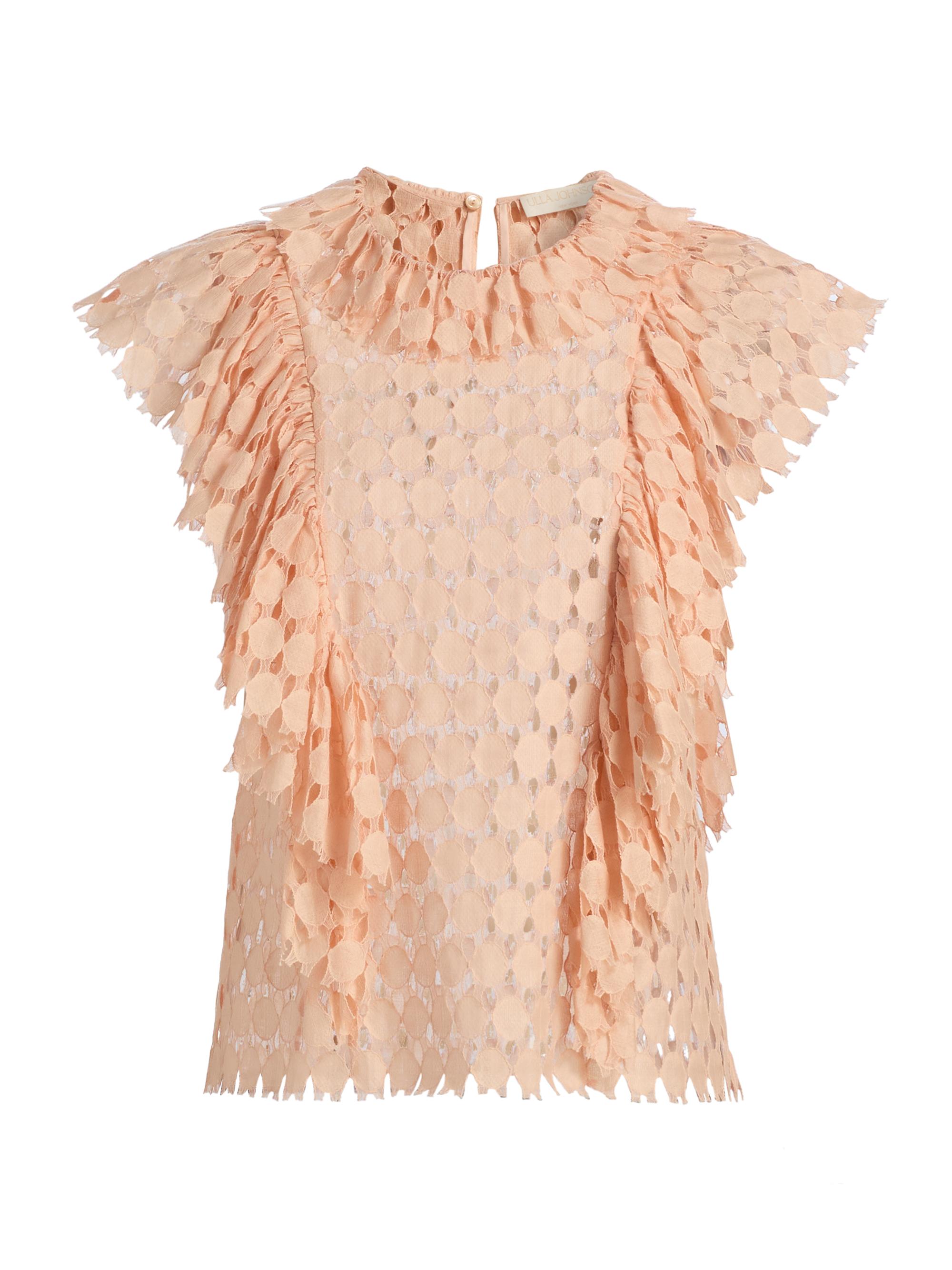 Ulla Johnson Women's Daevy Lace Ruffle Top - Blush