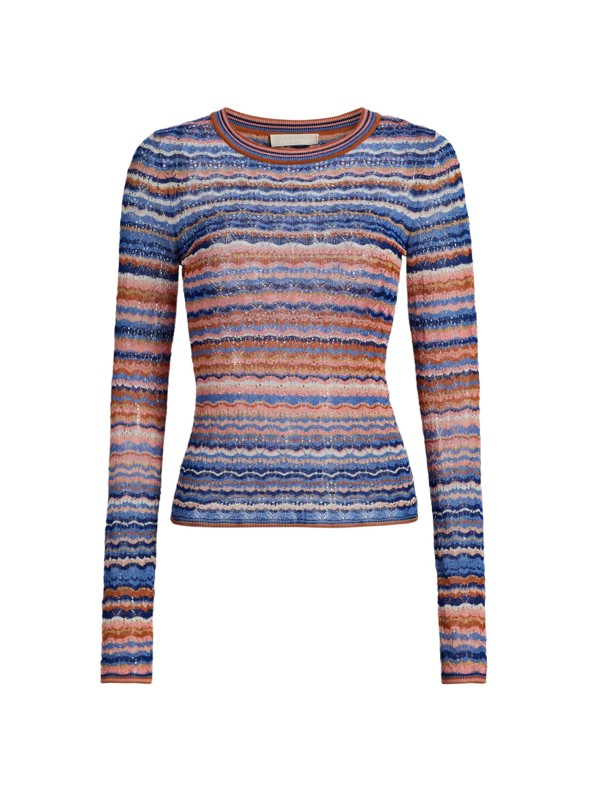 Ulla Johnson Women's Lunaire Striped Open-Knit Top - Sunset
