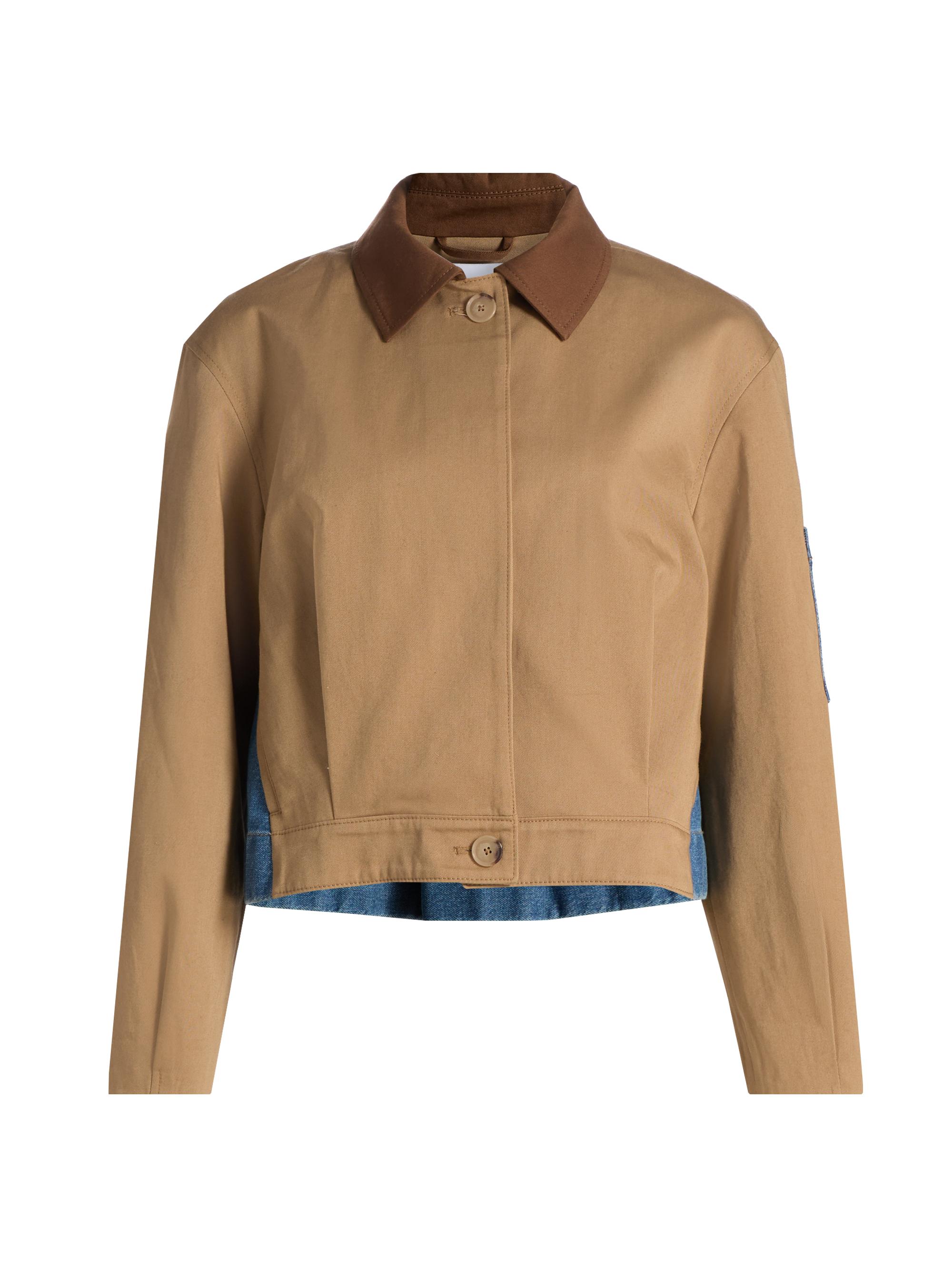 Tanya Taylor Women's Gabe Denim-Back Jacket - Dark Khaki