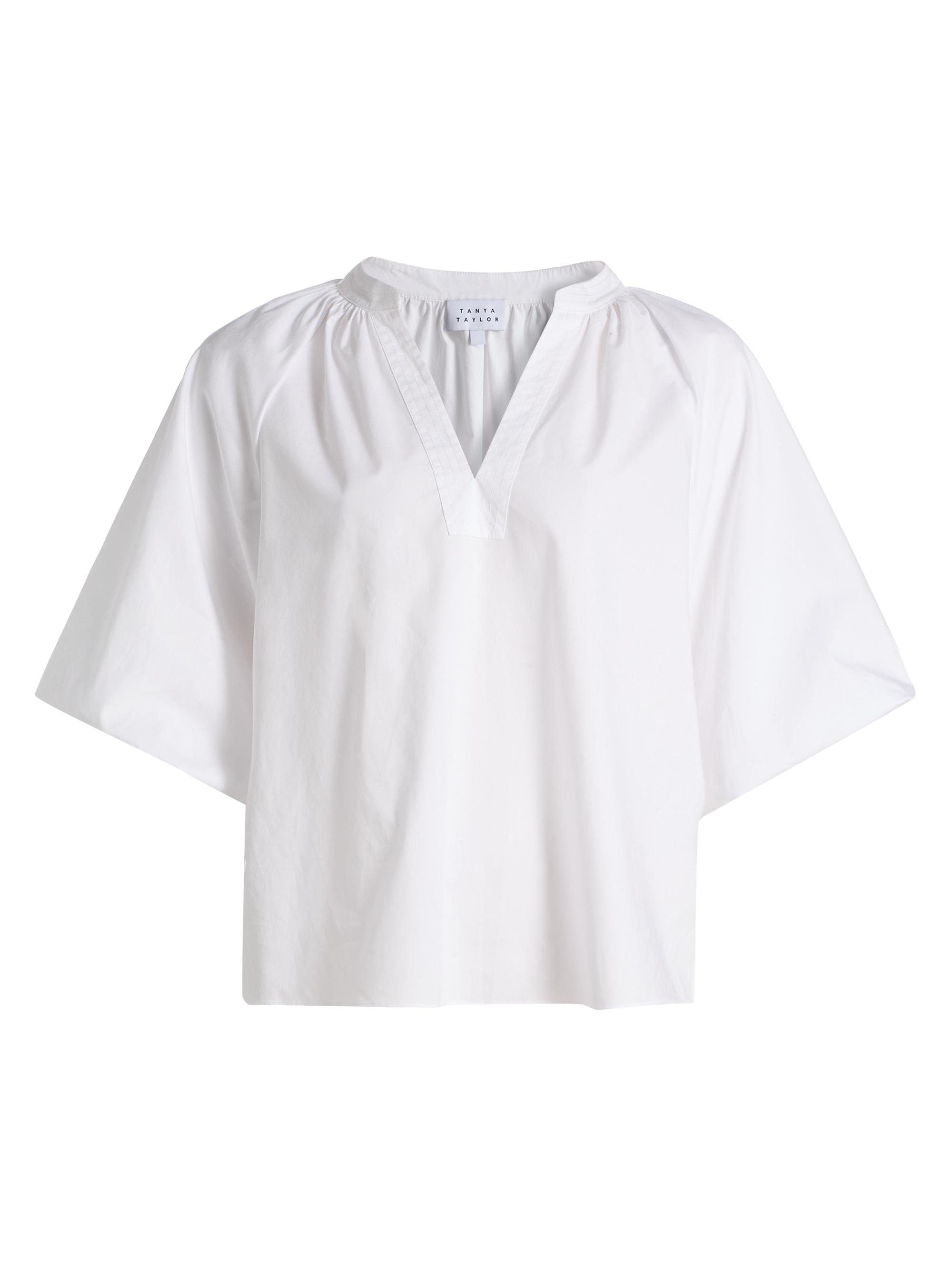 Tanya Taylor Women's Marine Cotton Balloon-Sleeve Top - Optic White