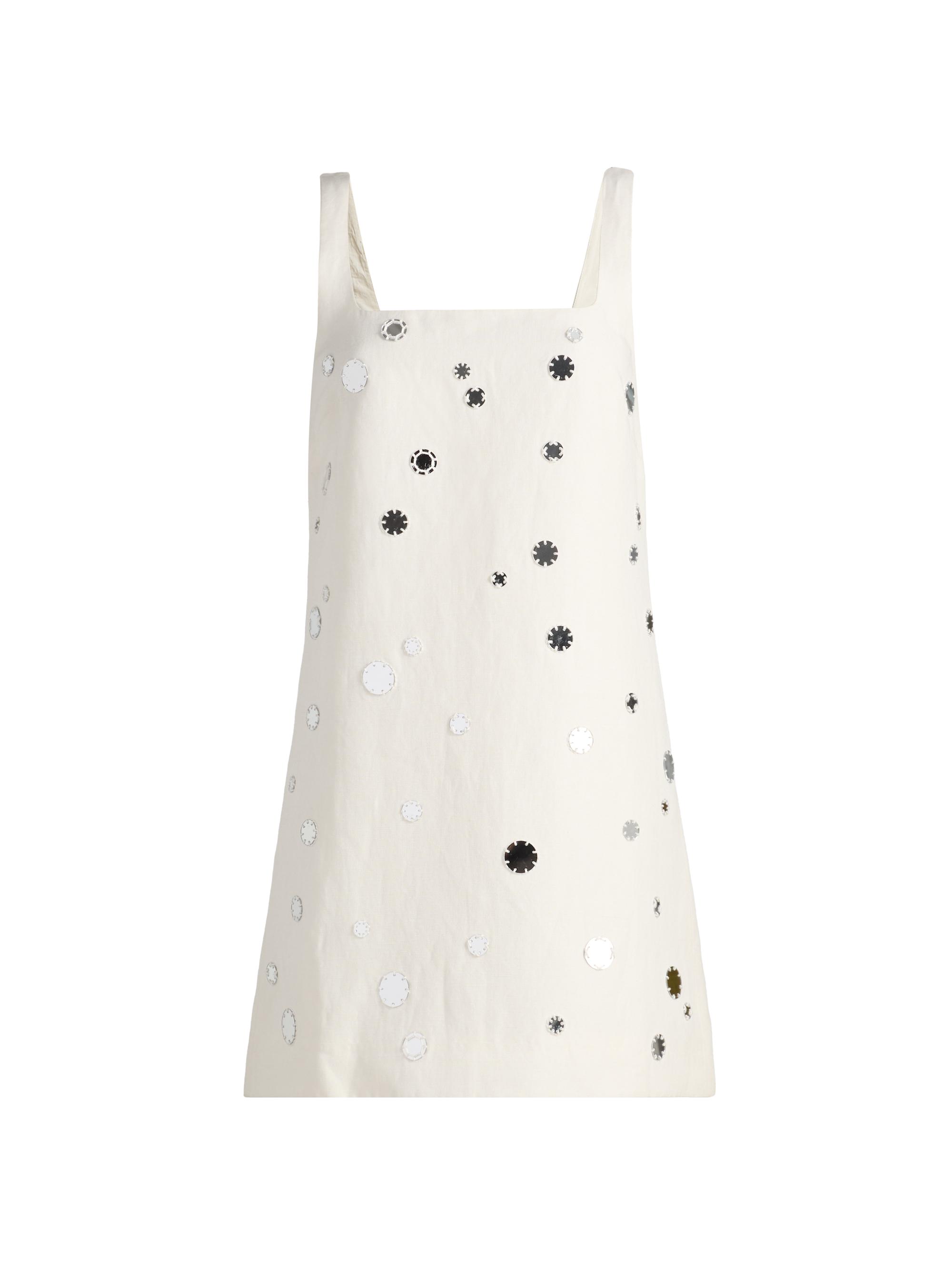 Tanya Taylor Women's Barton Mirror Embellished Linen-Blend Minidress - Cream