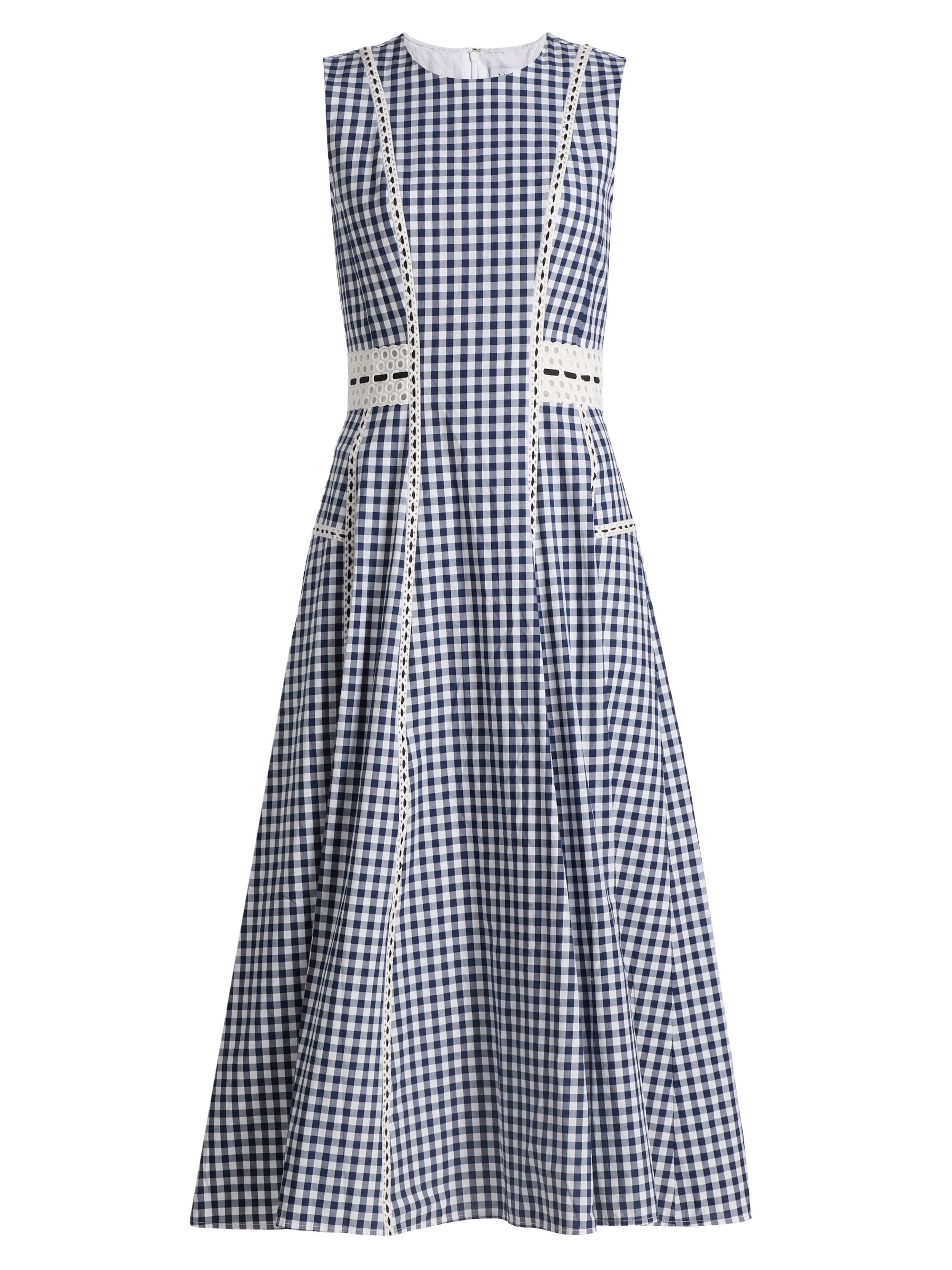 Tanya Taylor Women's Sloane Gingham Eyelet Midi-Dress - Maritime Blue Multi