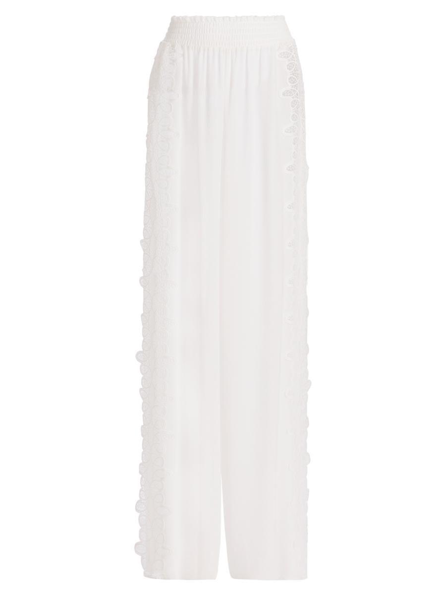 Ramy Brook Women's Athena Lace Wide-leg Cover-up Pants In White
