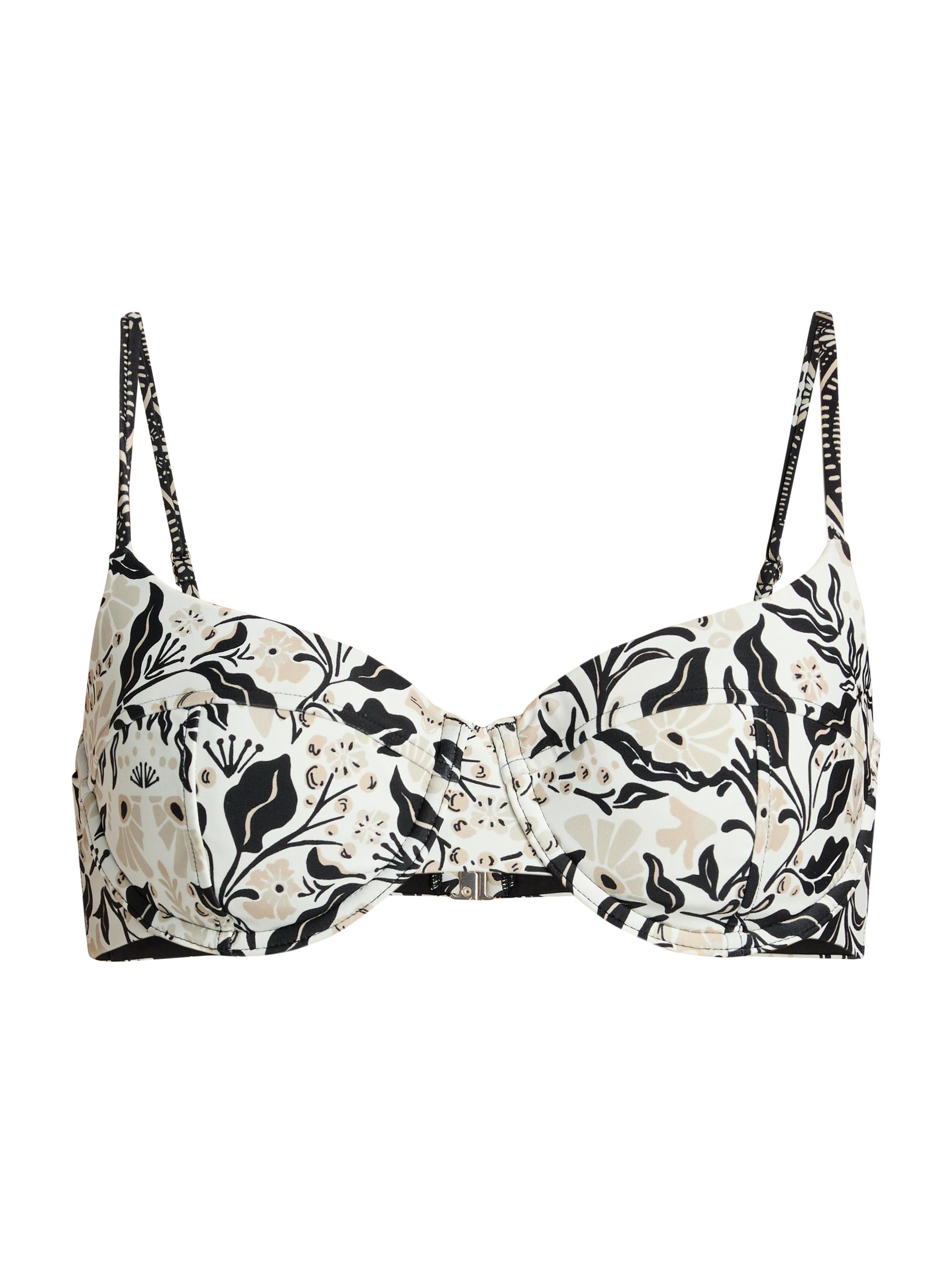 Ramy Brook Women's Mona Floral Underwire Bikini Top - Black Combo