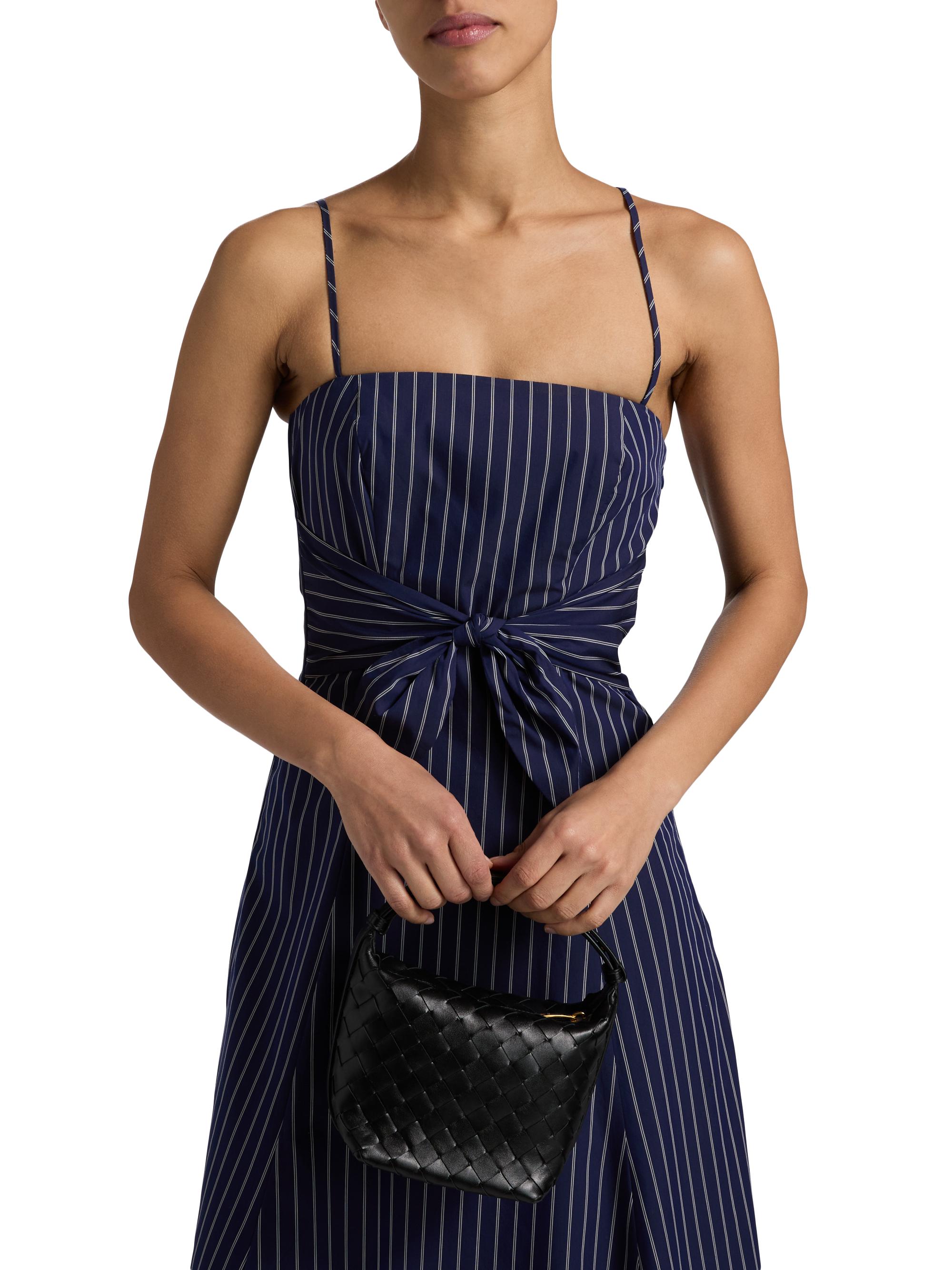 Derek Lam 10 Crosby Zandra Striped Shirting Tie-Front Midi-Dress