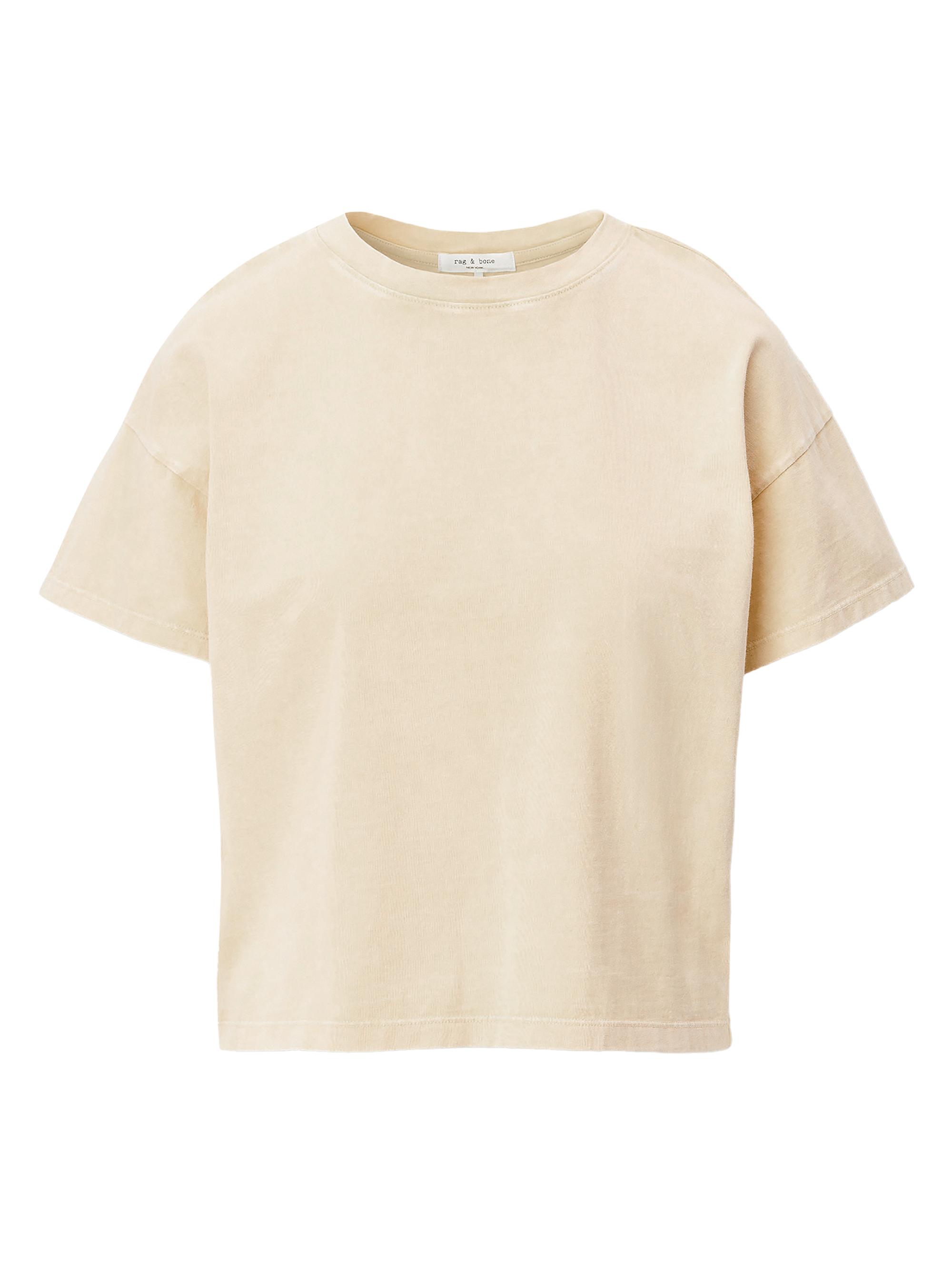 rag & bone Women's Kelly Distressed Washed Boxy T-Shirt - Butter