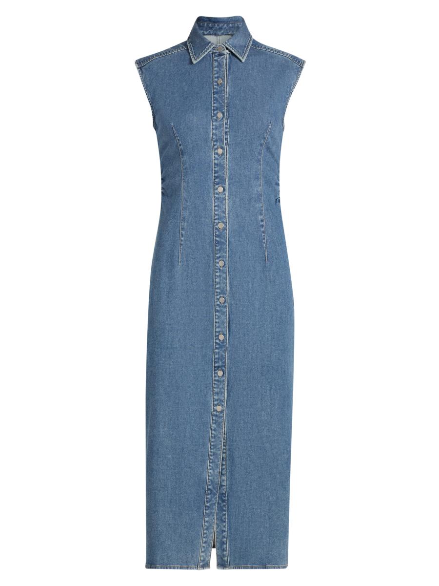 rag and bone denim dress RAG & BONE Renata belted denim mini shirt dress