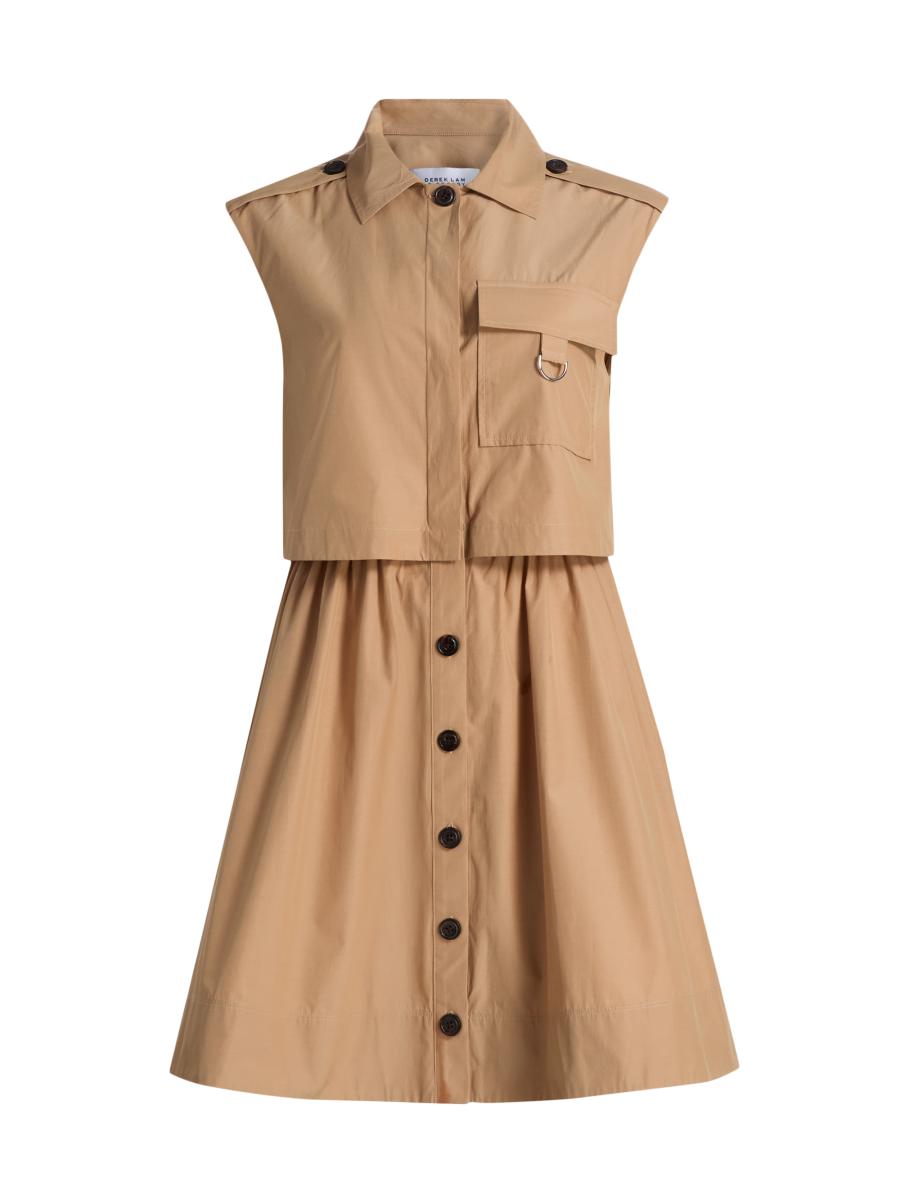 Derek Lam 10 Crosby Sequoia D-Ring Pocket Button-Front Minidress | Saks ...