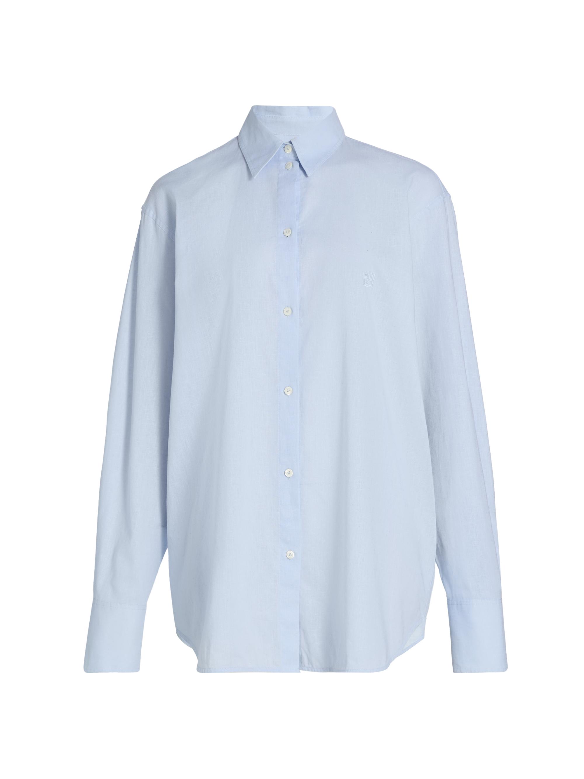 Toteme Women's Garderob Oversized Cotton-Linen Shirt - Sky