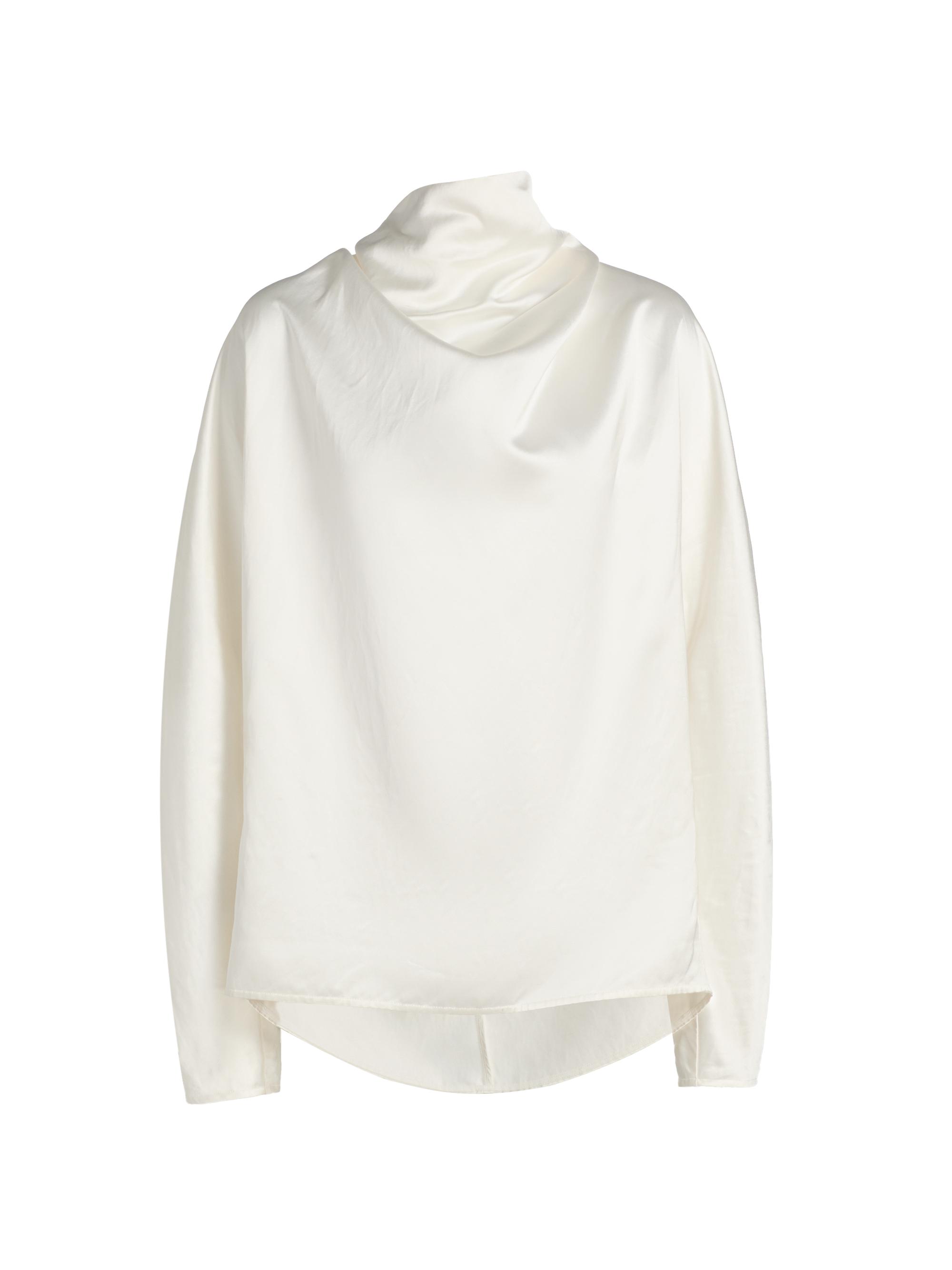 Toteme Women's Satin Cowl Neck Blouse - White