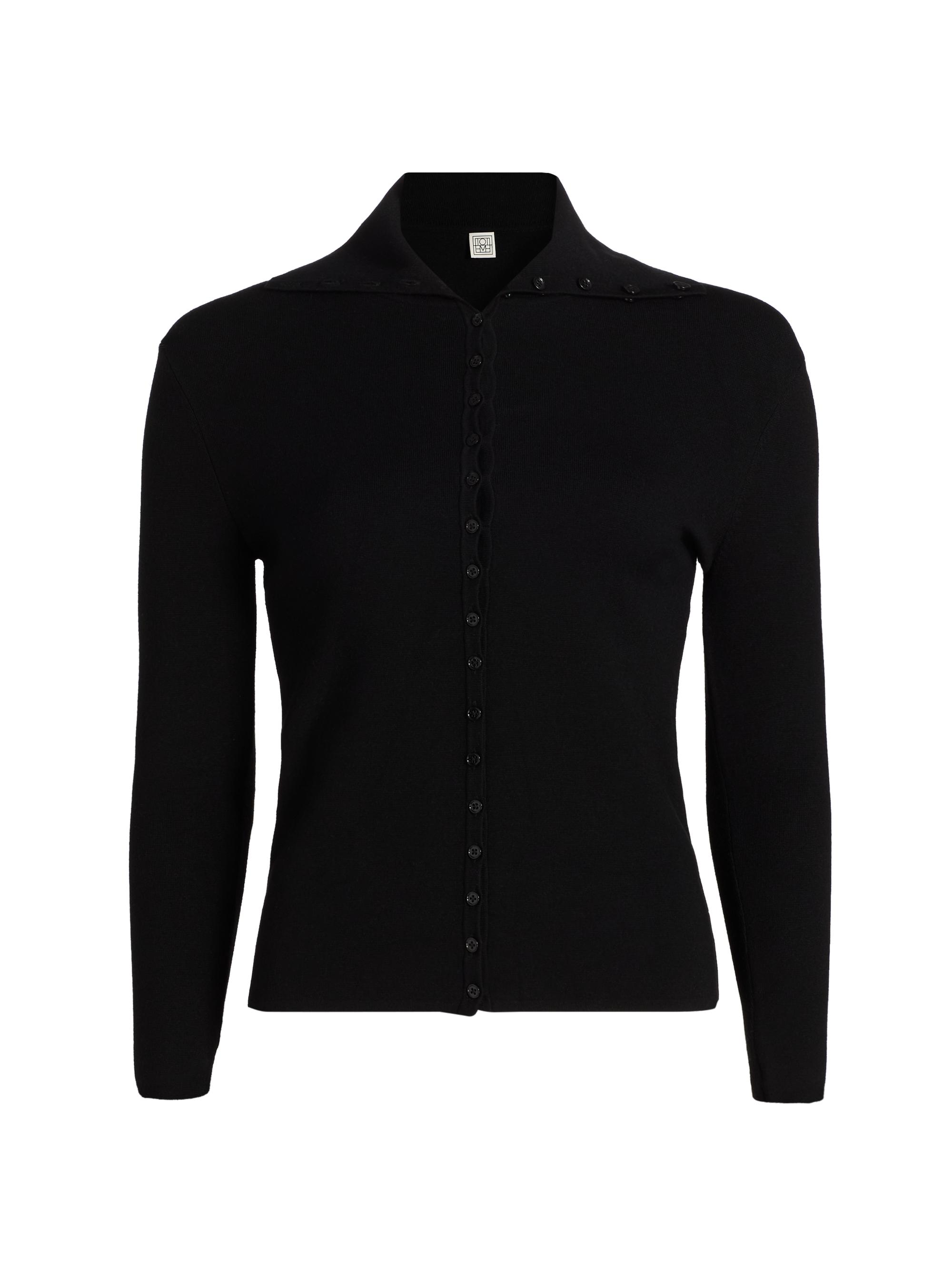 Toteme Women's Fitted Polo Cardigan - Black