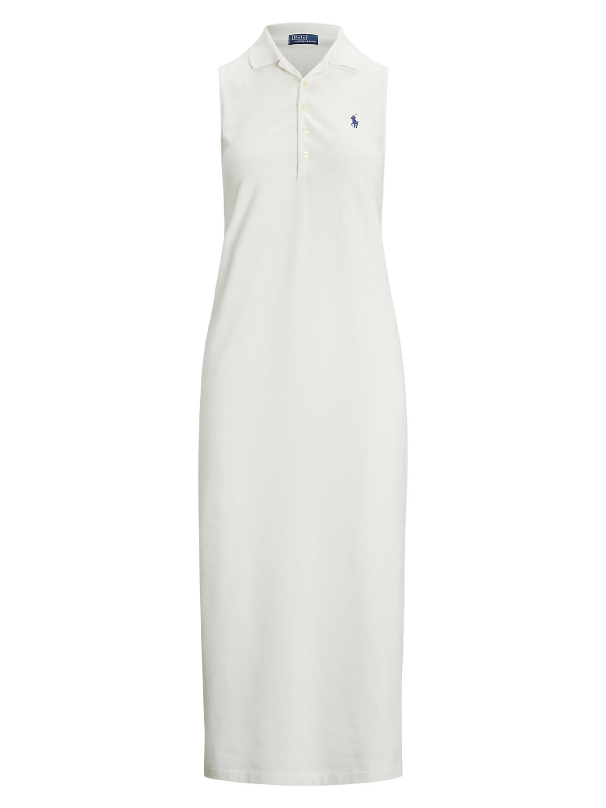 Polo Ralph Lauren Women's Stretch-Cotton Mesh Midi-Polo Dress - White