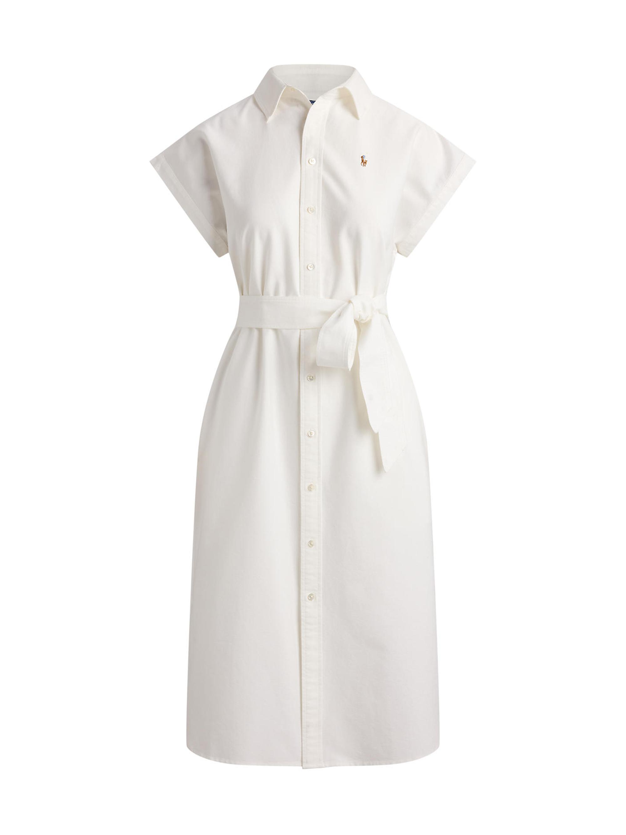 Polo Ralph Lauren Women's Cotton Oxford Belted Midi-Shirtdress - White