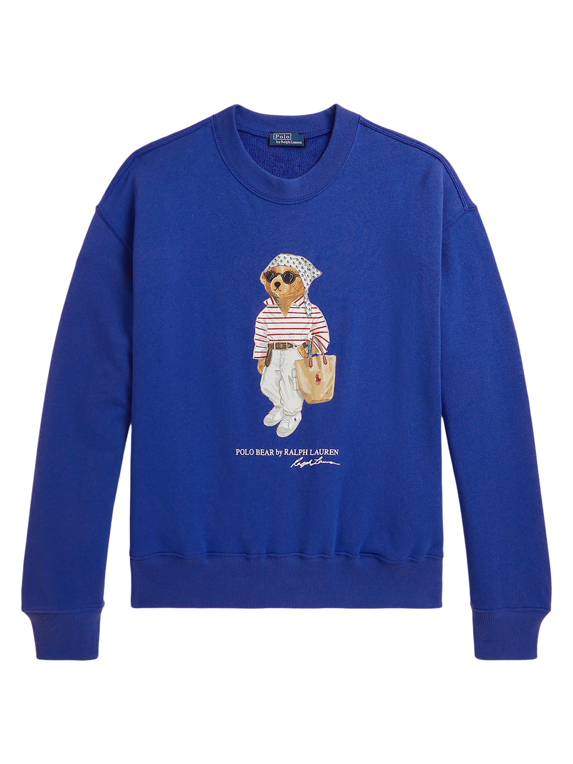 Polo Ralph Lauren Women's Graphic Cotton Fleece Pullover Sweater - Gala Blue
