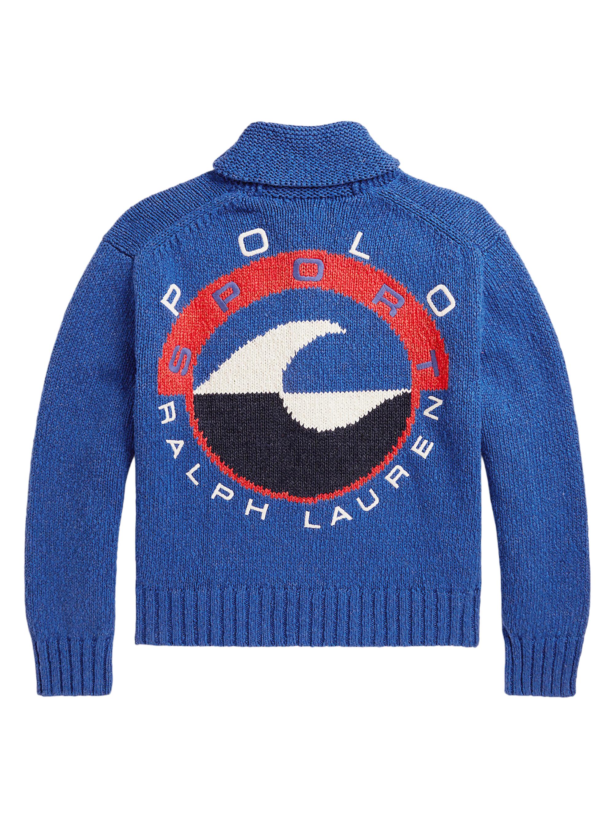 Polo Ralph Lauren Wave-Logo Cotton Zip-Front Cardigan | Saks Fifth