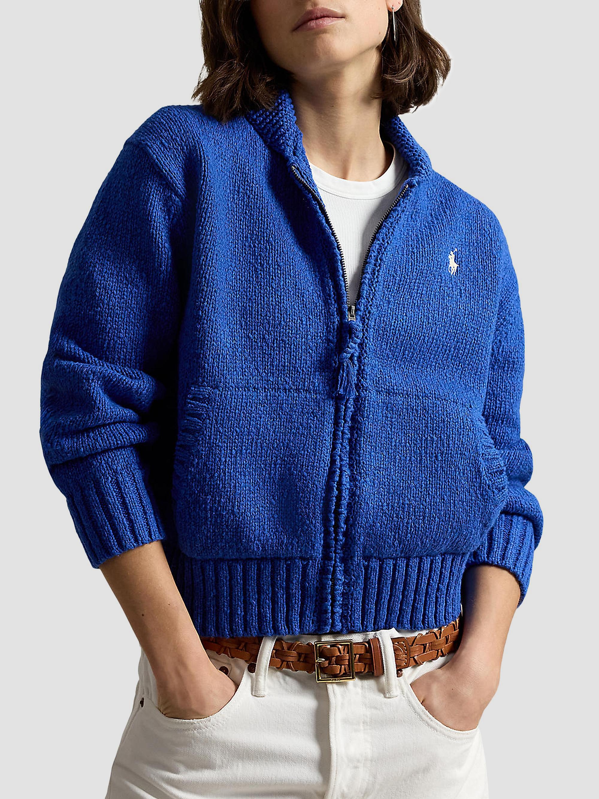 Polo Ralph Lauren Wave-Logo Cotton Zip-Front Cardigan | Saks Fifth