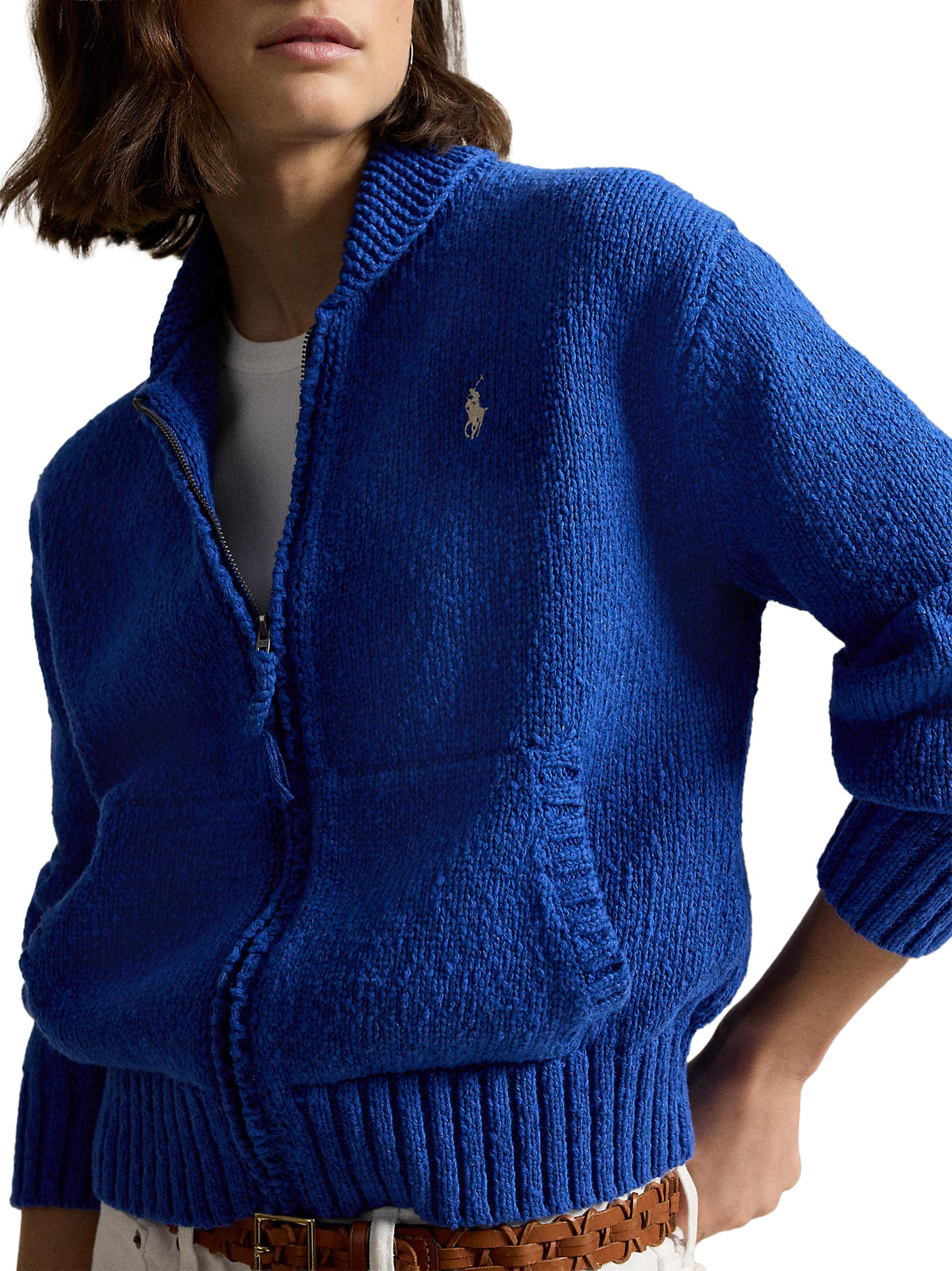 Polo Ralph Lauren Wave-Logo Cotton Zip-Front Cardigan | Saks Fifth